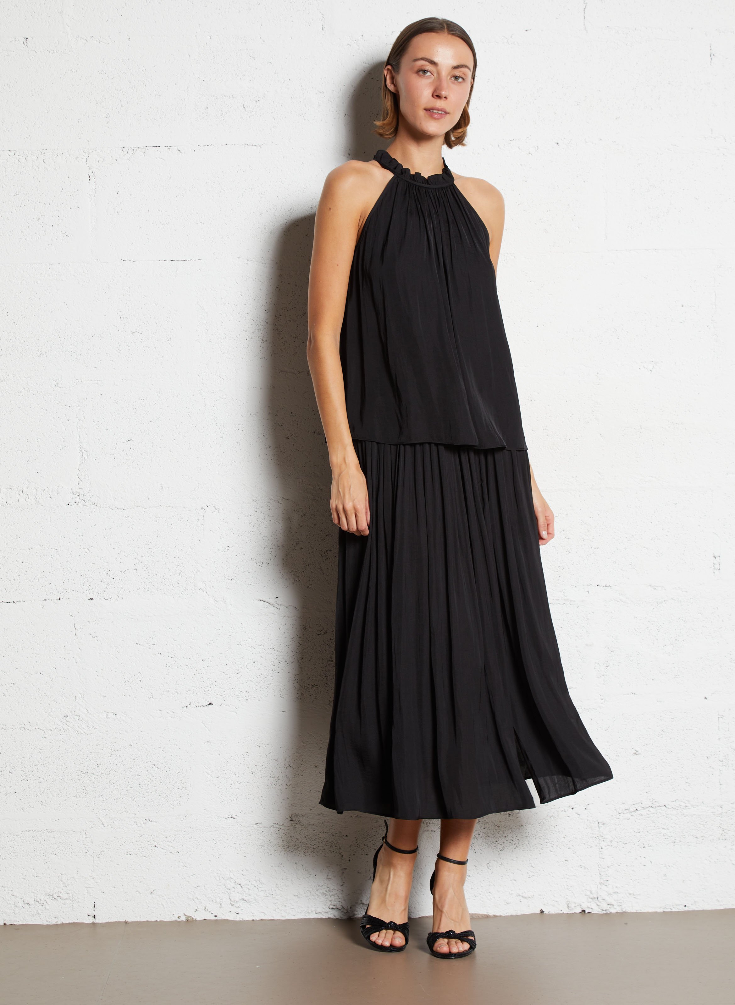 Jupe midi droite juliana MAISON 123 Noir