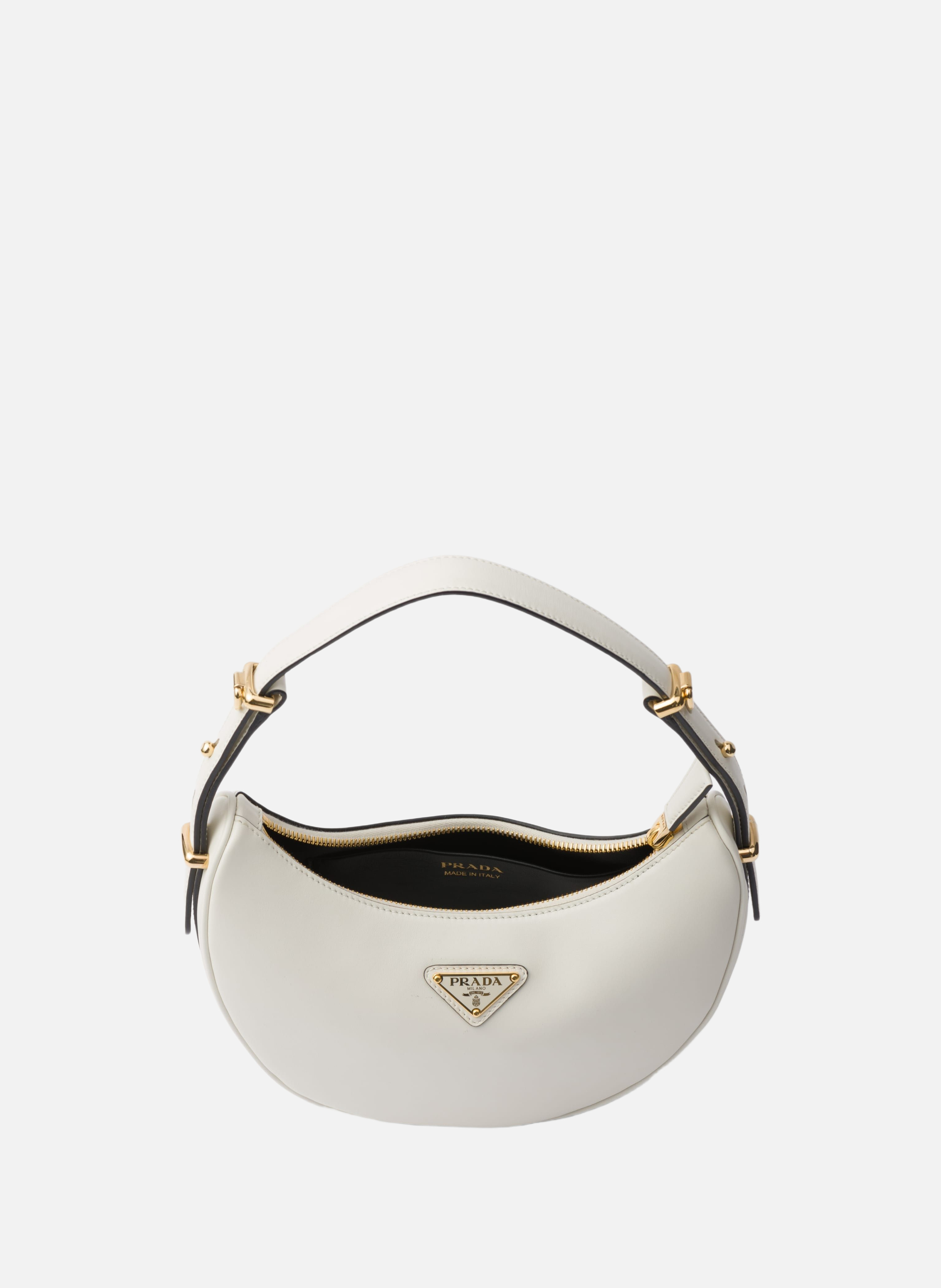 Sac porté épaule prada arqué en cuir PRADA Blanc