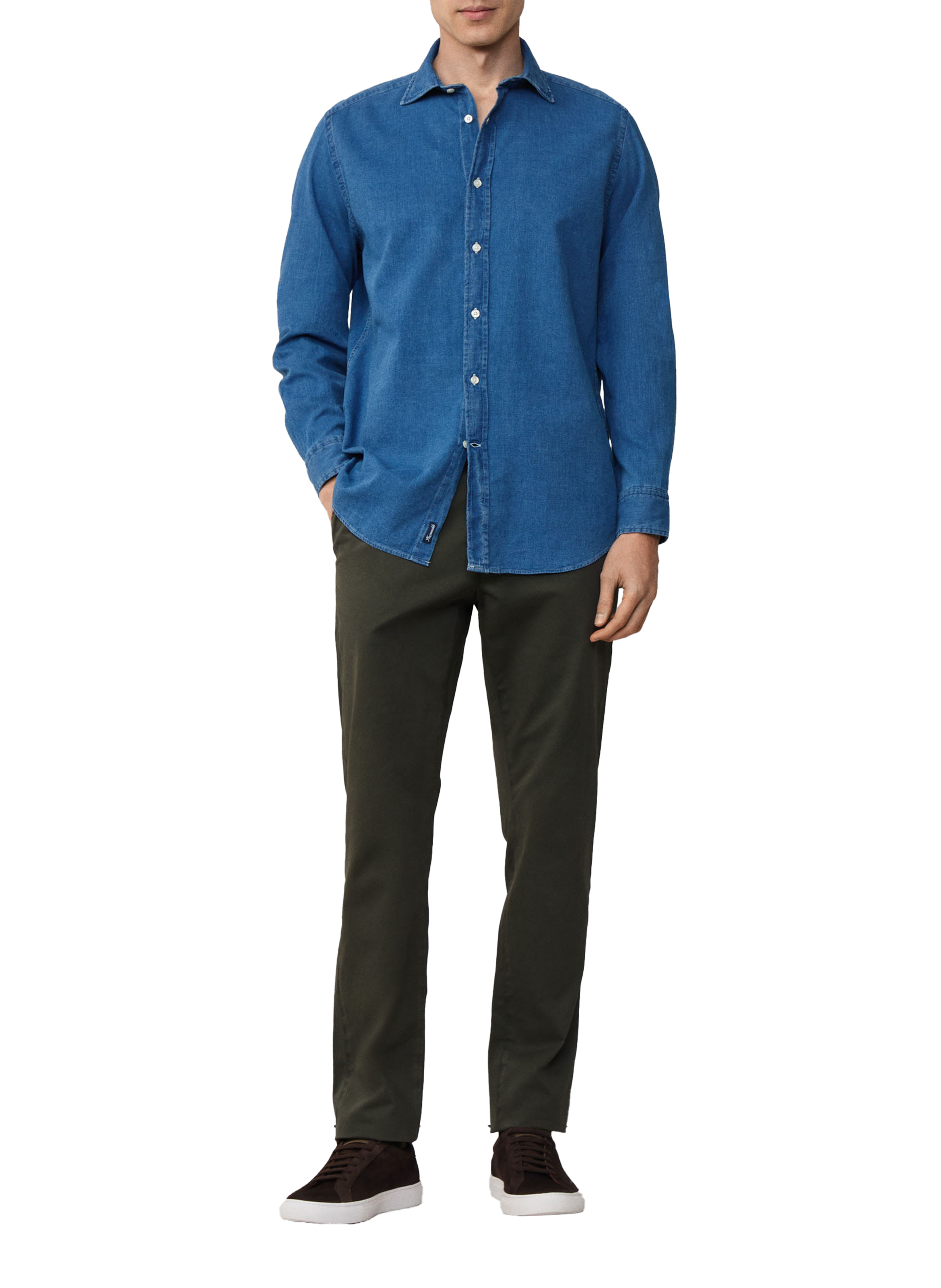 Woven cotton shirt Blue