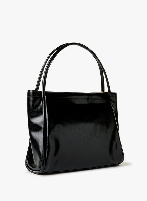 Sac cabas craquelé | Noir by AU PRINTEMPS PARIS Sac cabas craquelé Noir