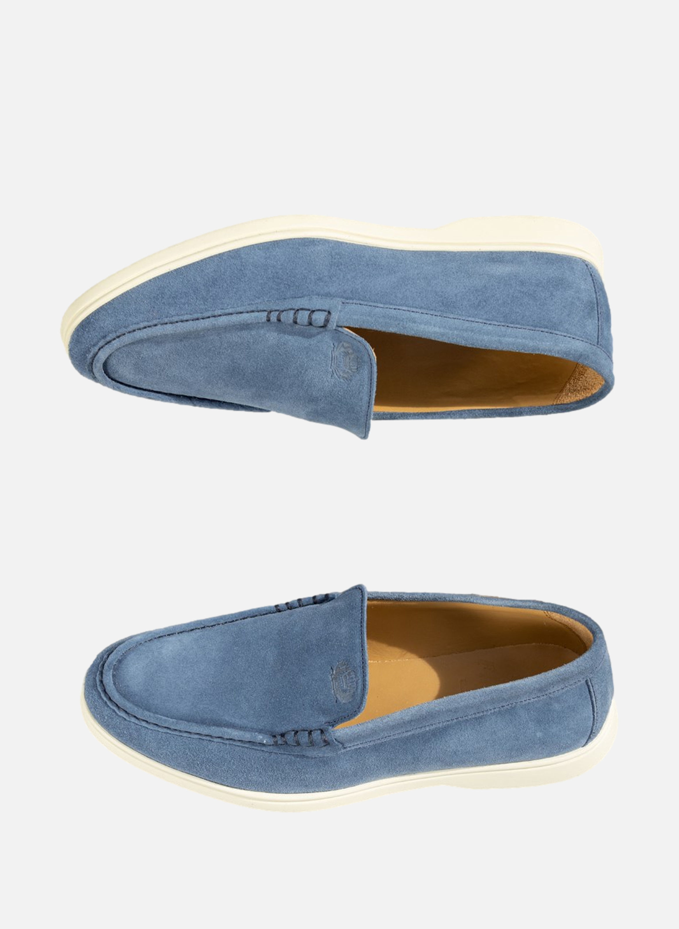 Mocassin velours monaco FINSBURY Bleu