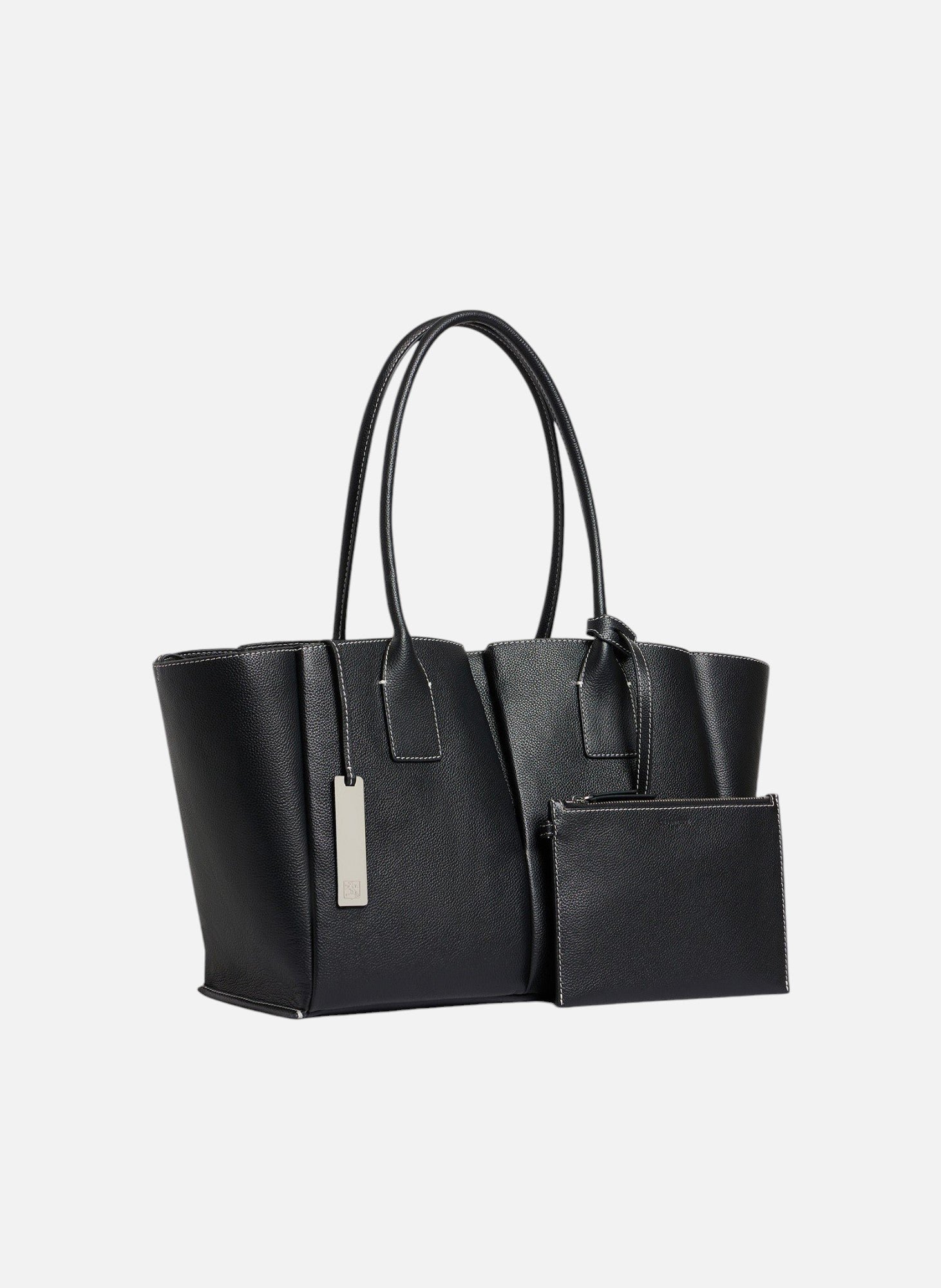 Grand sac cabas elena en cuir grainé LE TANNEUR Noir