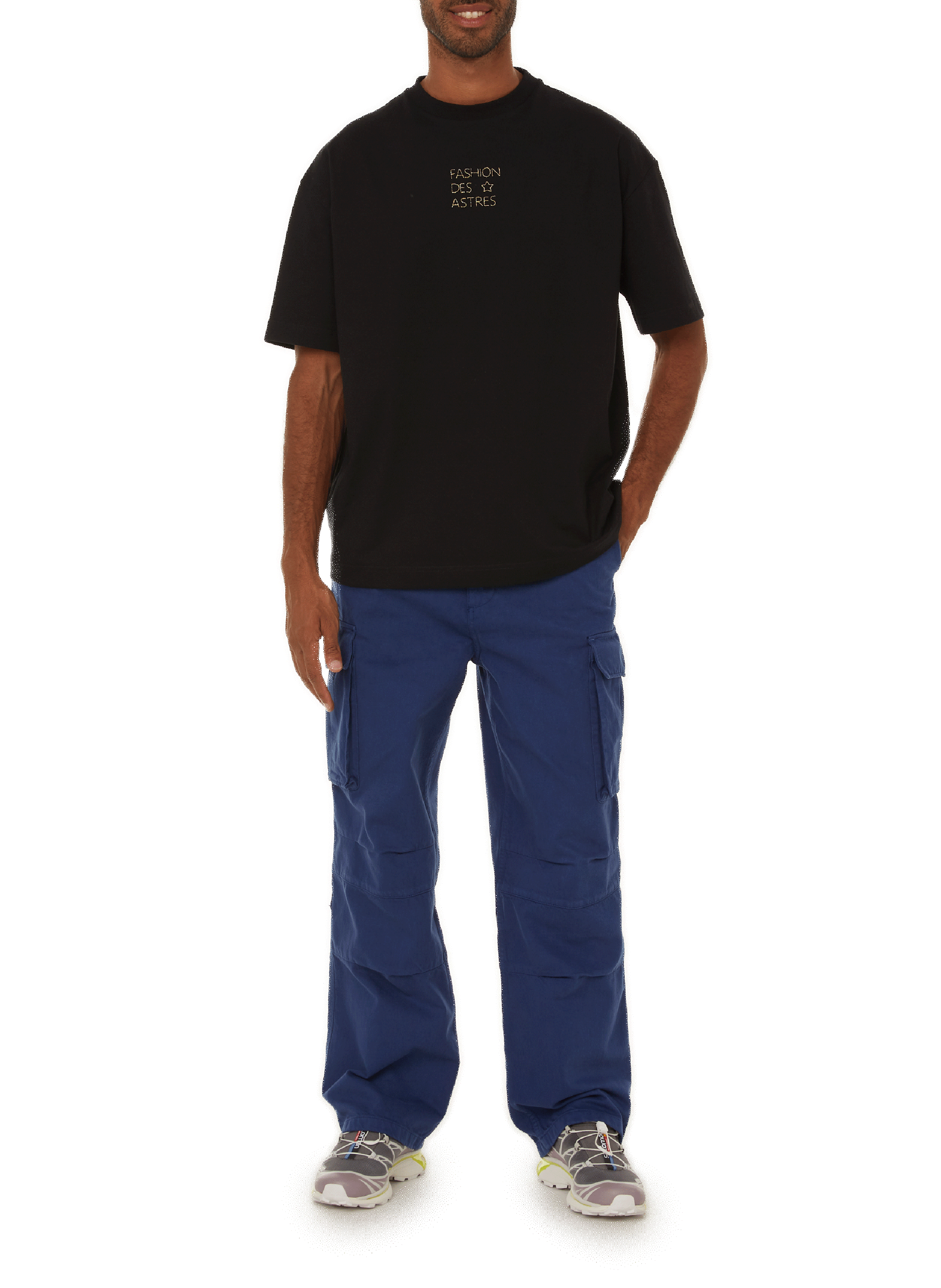 T-shirt with embroidered inscription SAISON 1865 Black