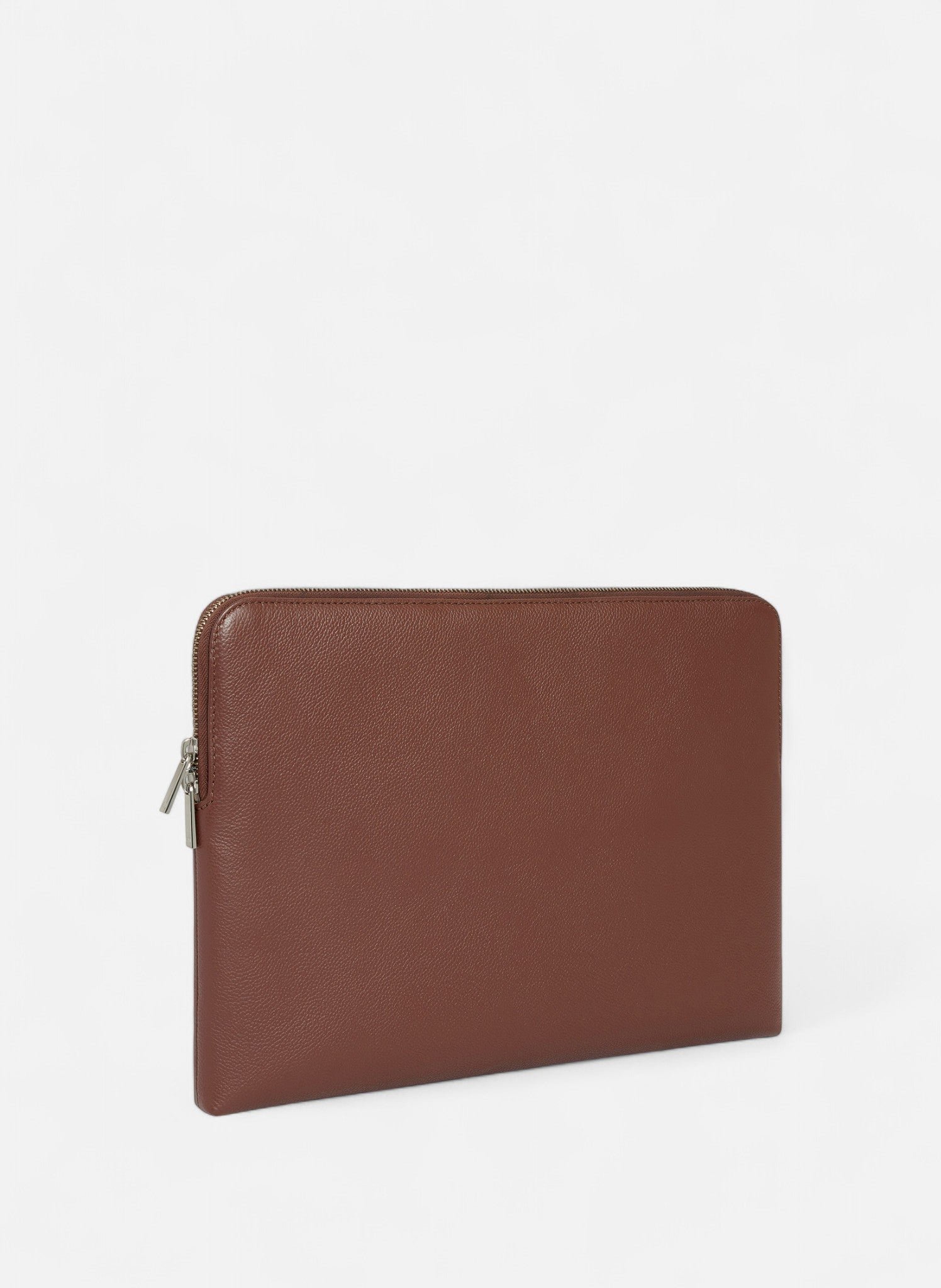 Pochette ordinateur 14" en cuir grainé LE TANNEUR Marron