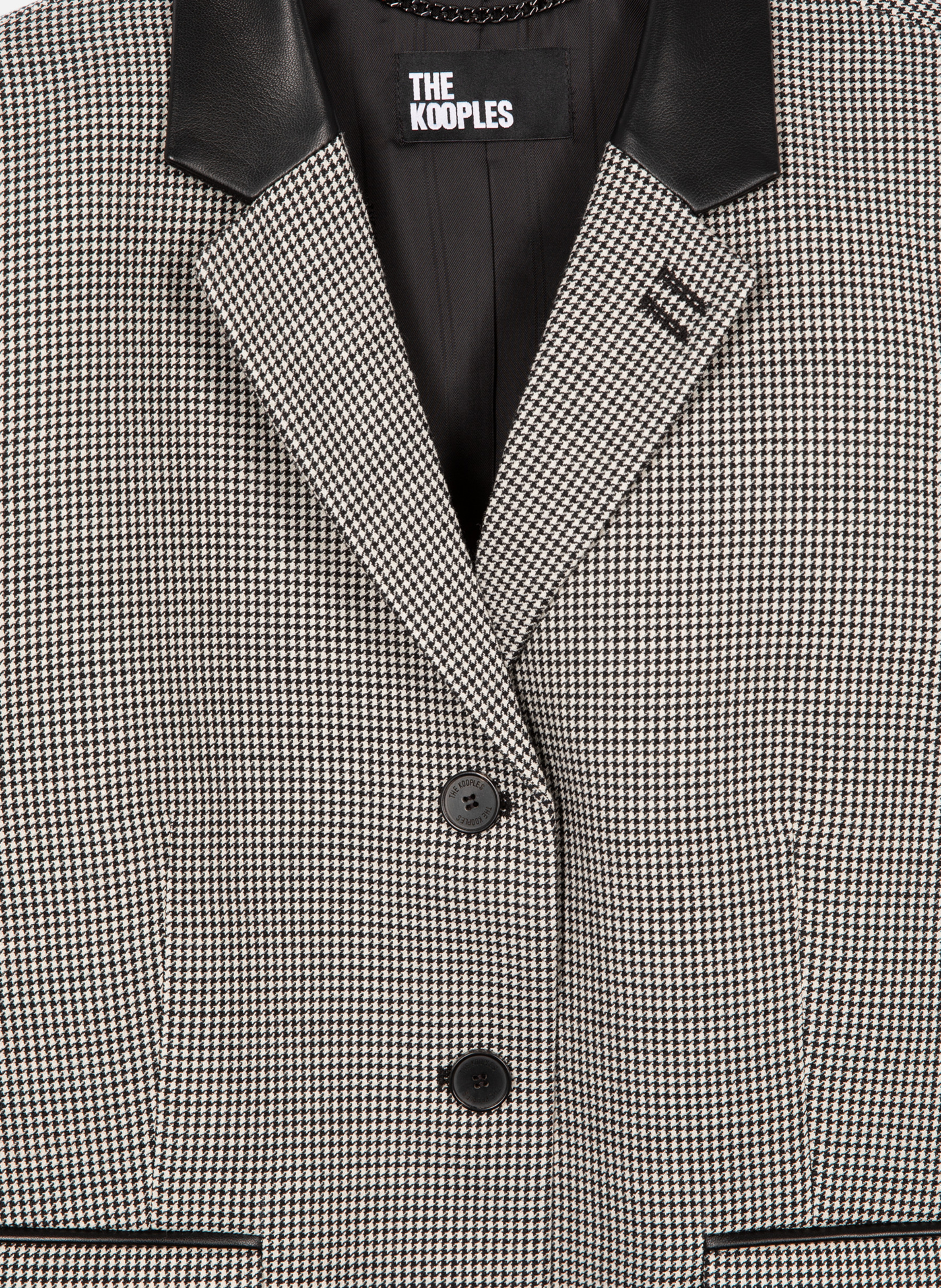 Veste tailleur en pied de poule courte THE KOOPLES Noir