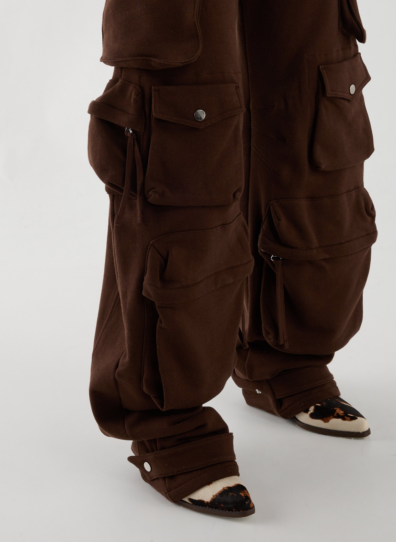 Wide cotton cargo pants THE ATTICO Brown