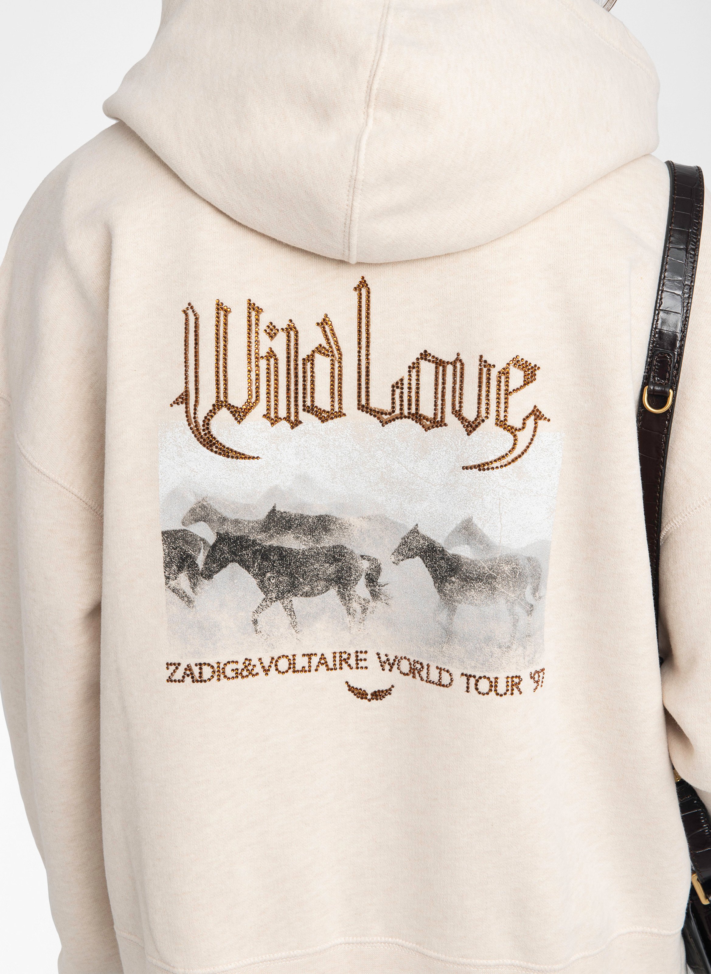 Sweat zippé à capuche à strass mia ZADIG&VOLTAIRE Marron