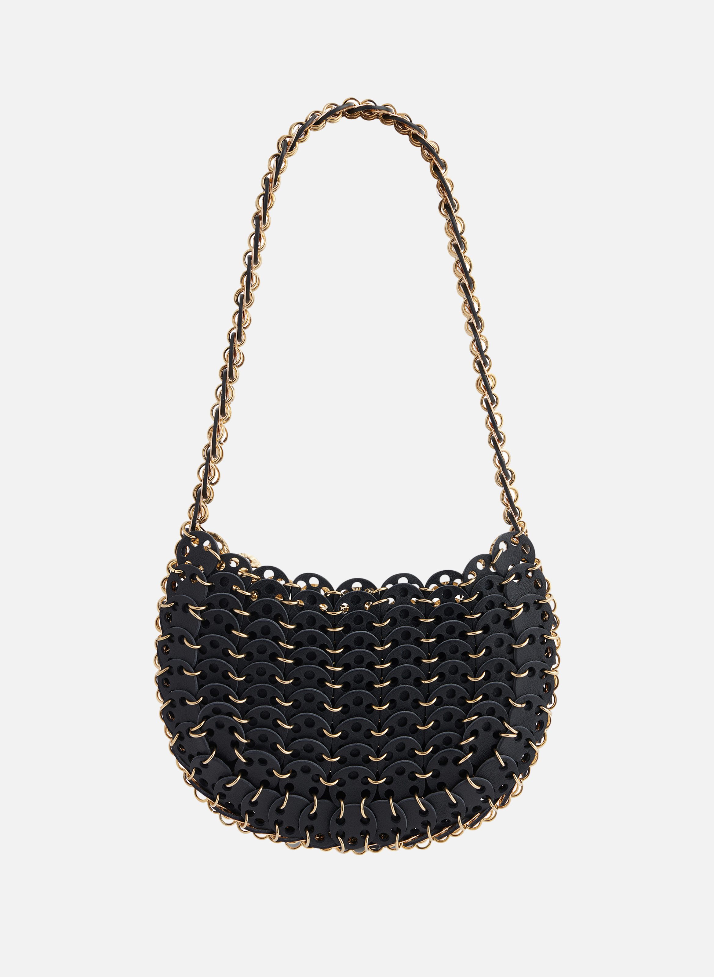 Sac moon flip en cuir réversible RABANNE Noir