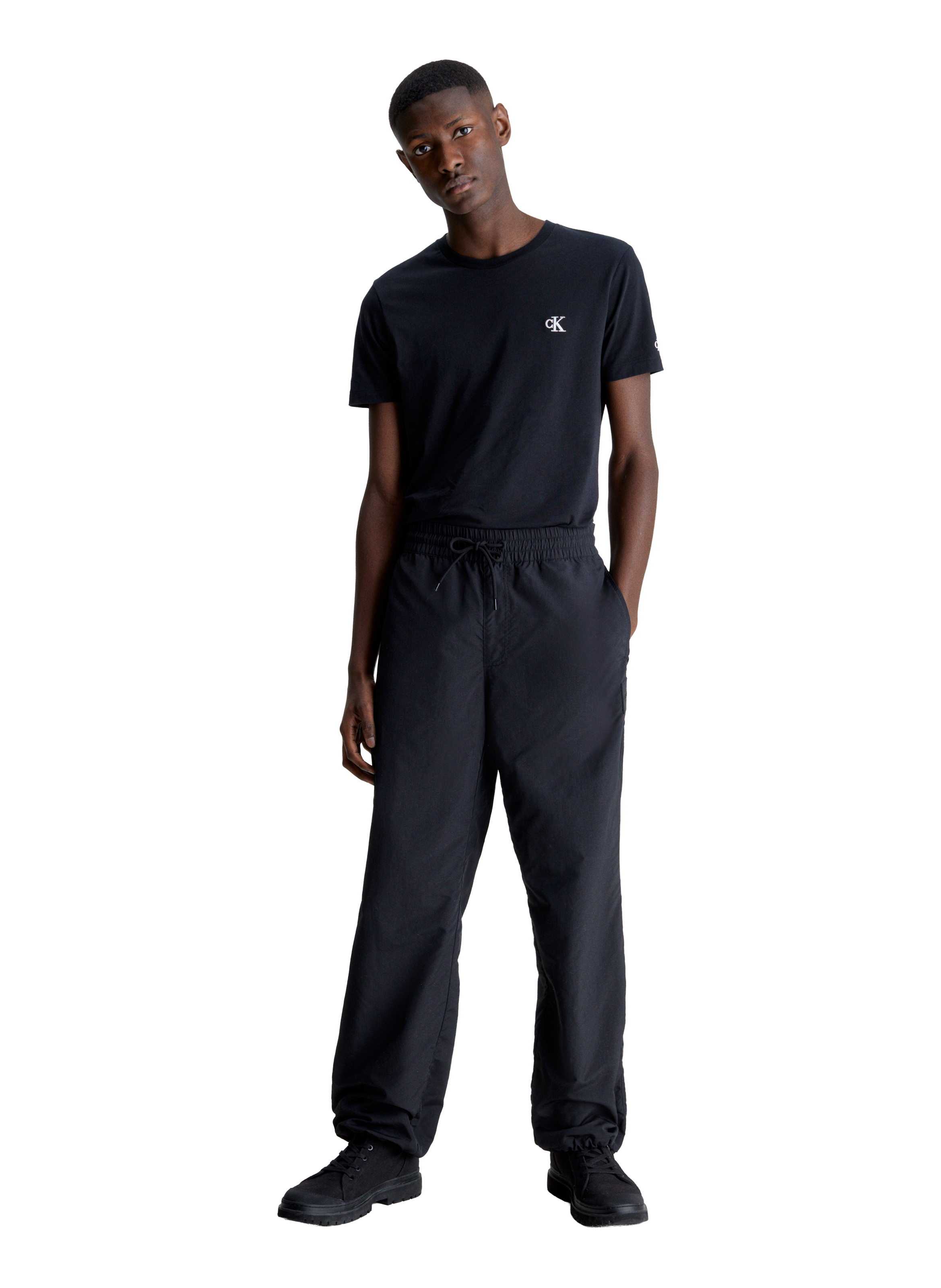 Round-neck cotton T-shirt CALVIN KLEIN Black