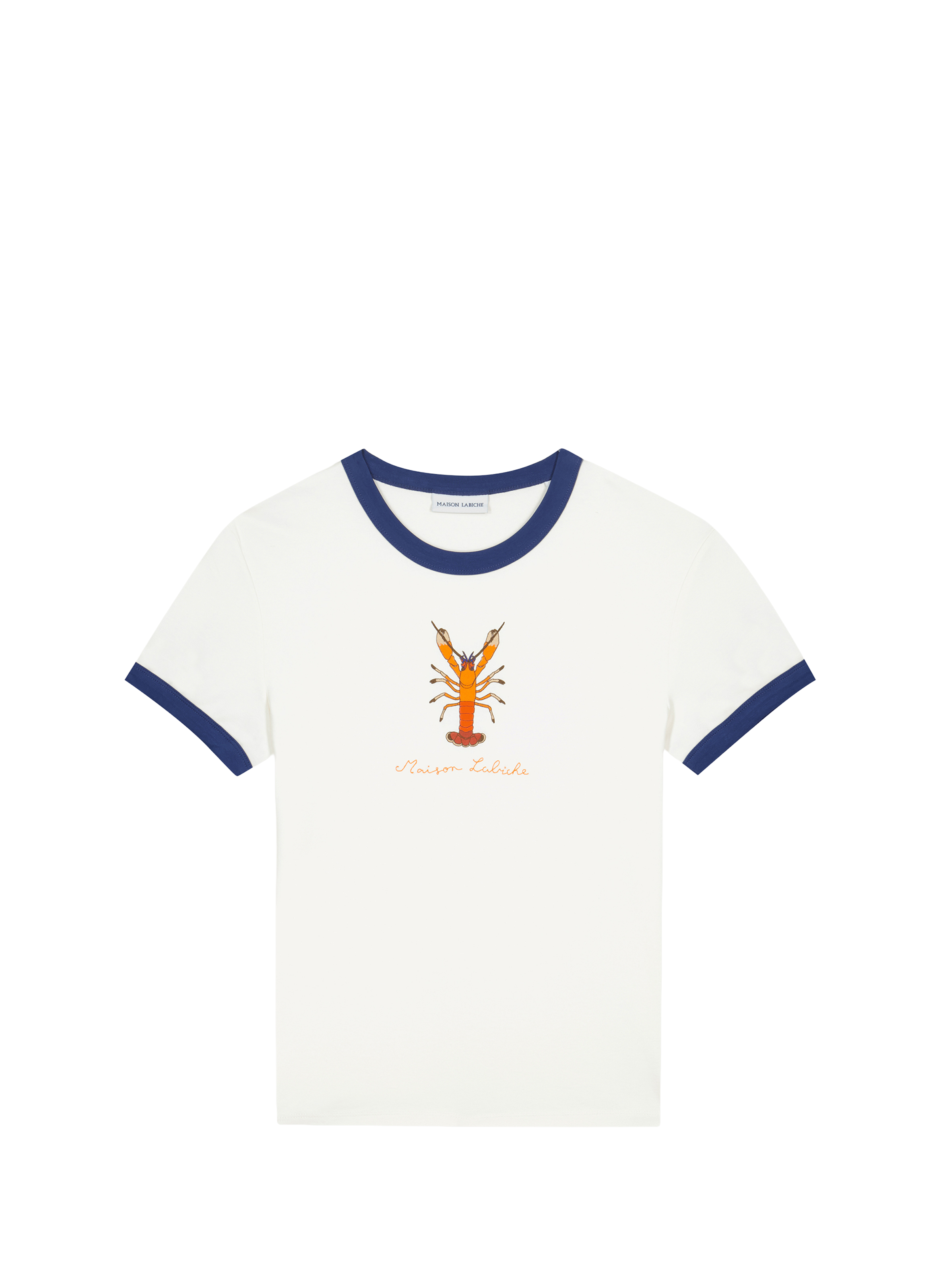 T-shirt droit brodé Montherlant en coton biologique MAISON LABICHE Blanc