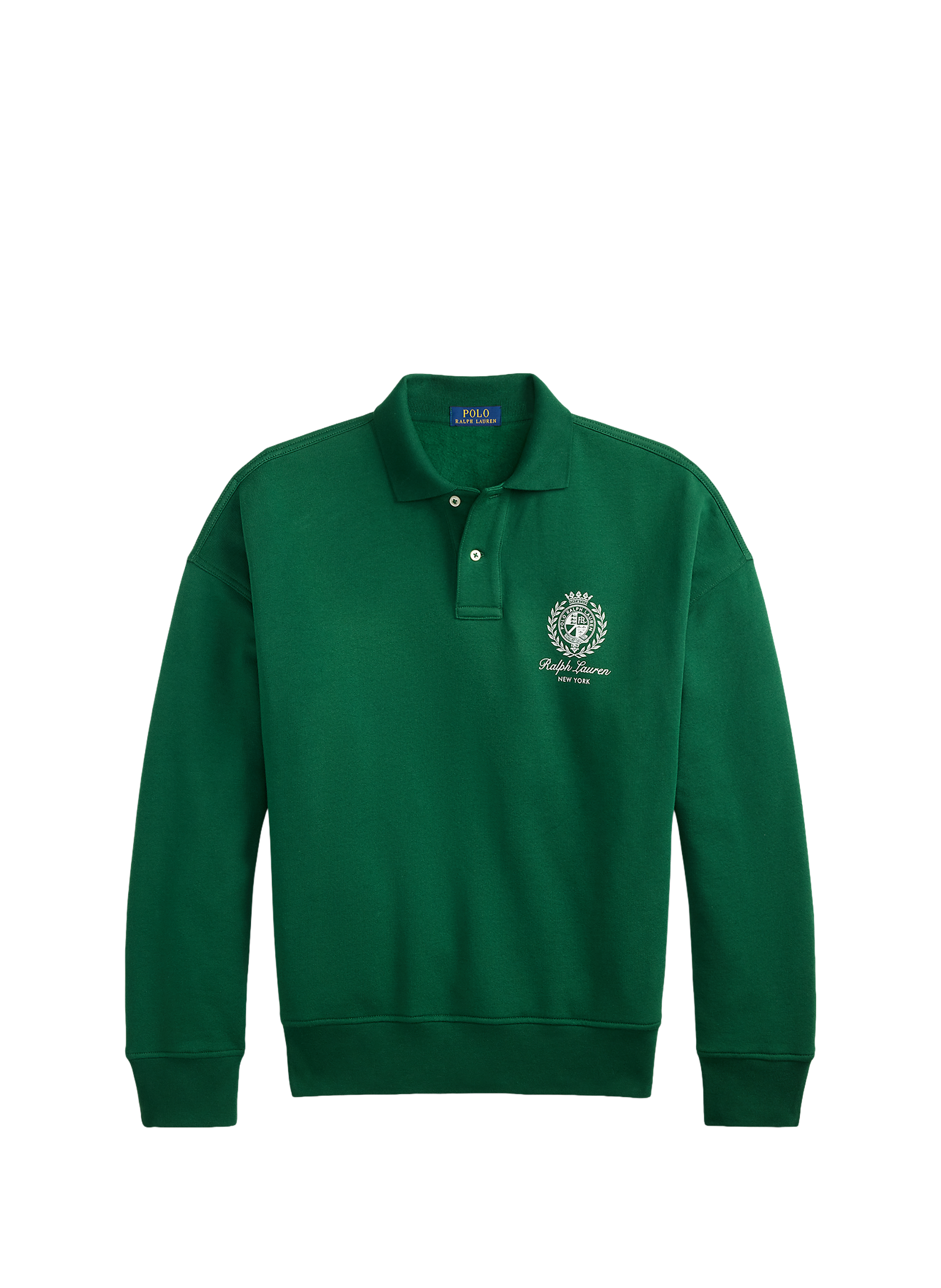 Sweat col polo en coton mélangé POLO RALPH LAUREN Green