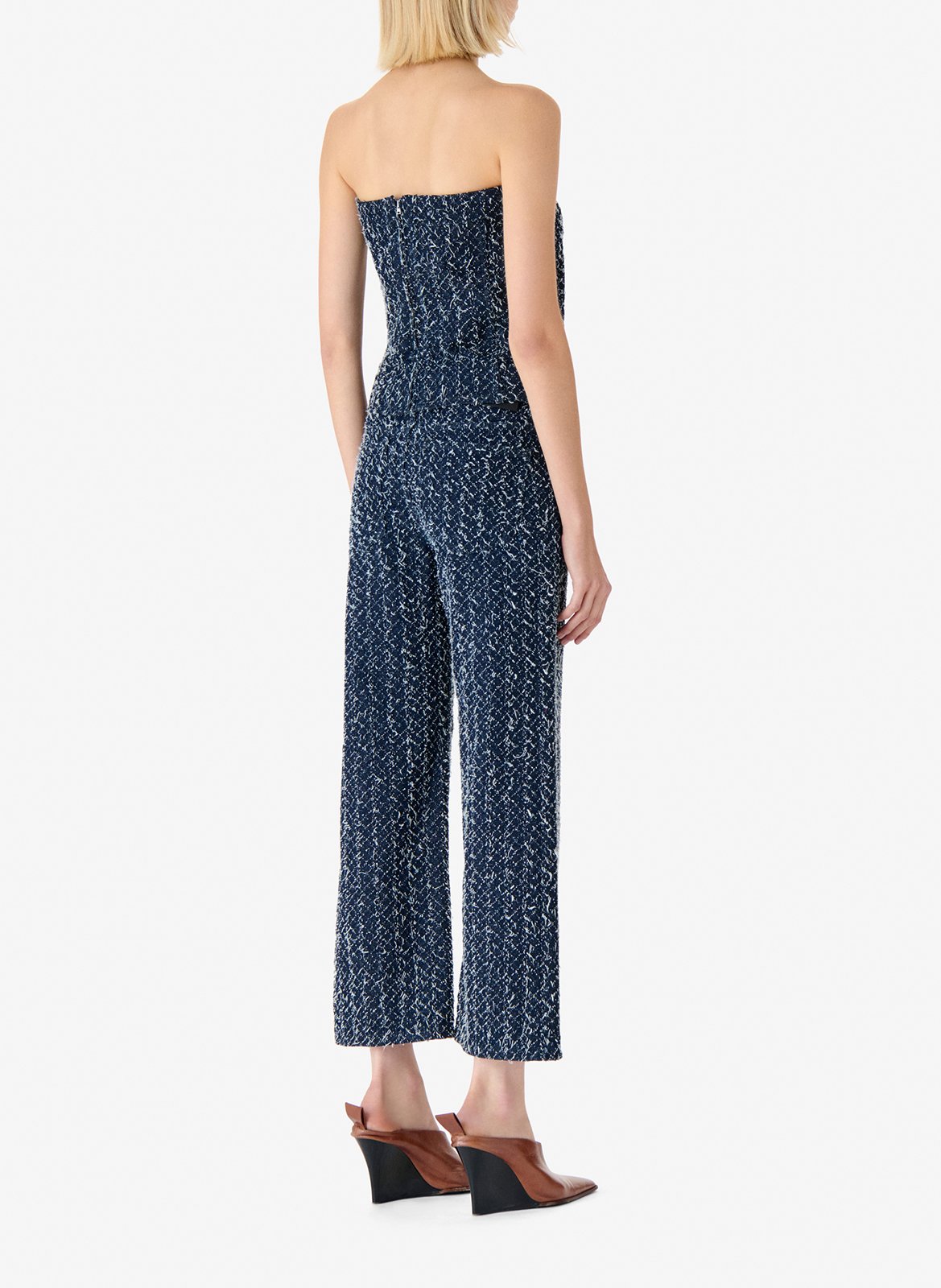 Pantalon 7/8ème en tweed vasil IRO Bleu