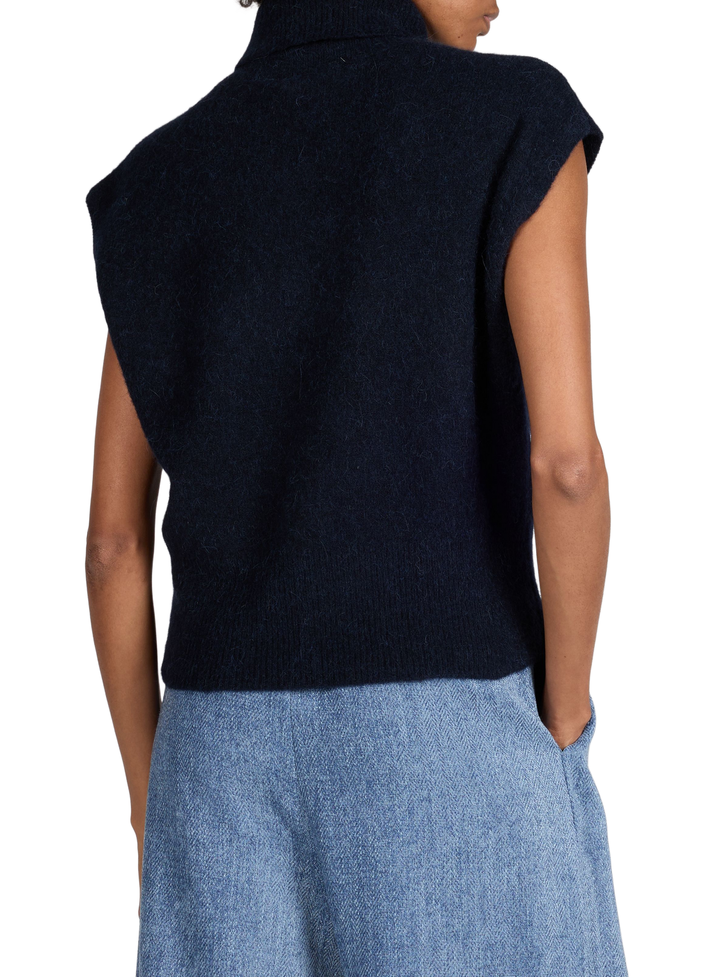 Pull manches courtes Gzalpha en laine et alpaga mélangés GESTUZ Bleu