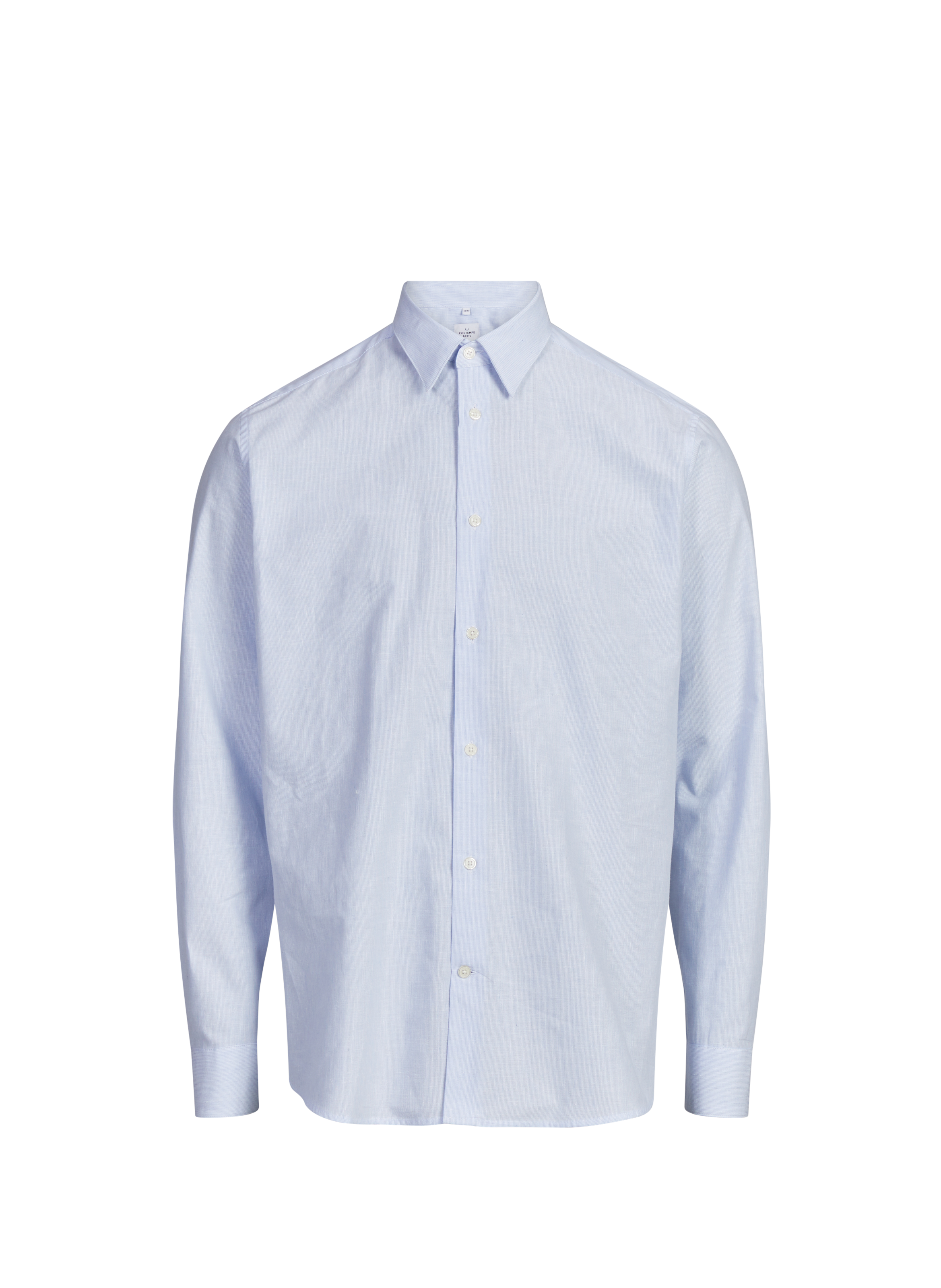 Chemise rayée Hasual-D en coton et lin mélangés AU PRINTEMPS PARIS Bleu