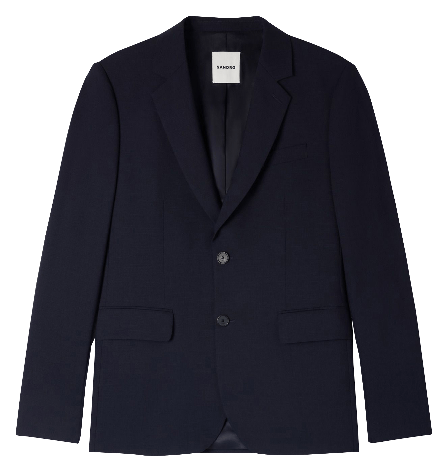 Veste tailleur droite en laine mélangée SANDRO Bleu
