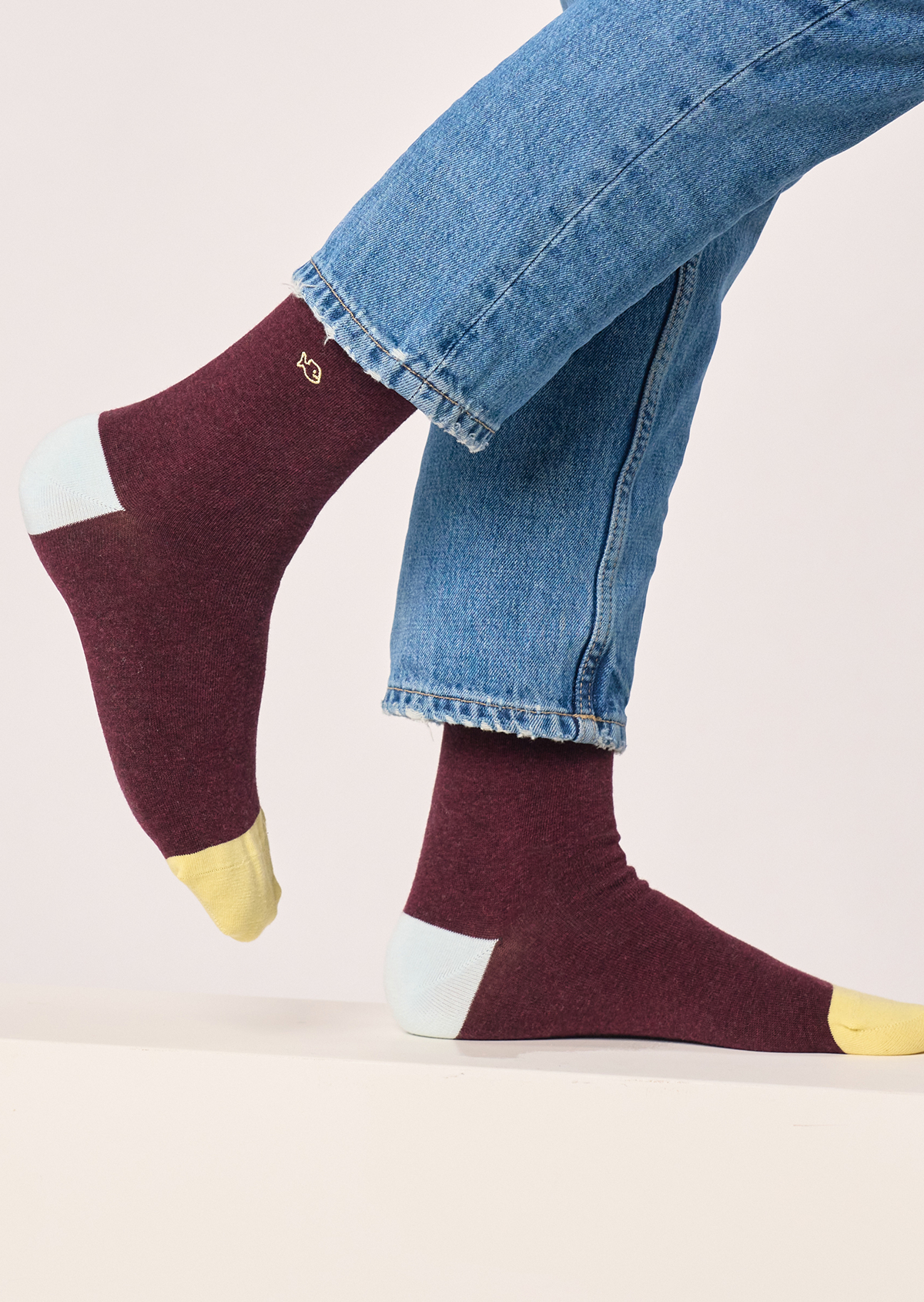 Chaussettes en coton peigné unies BILLYBELT Rouge