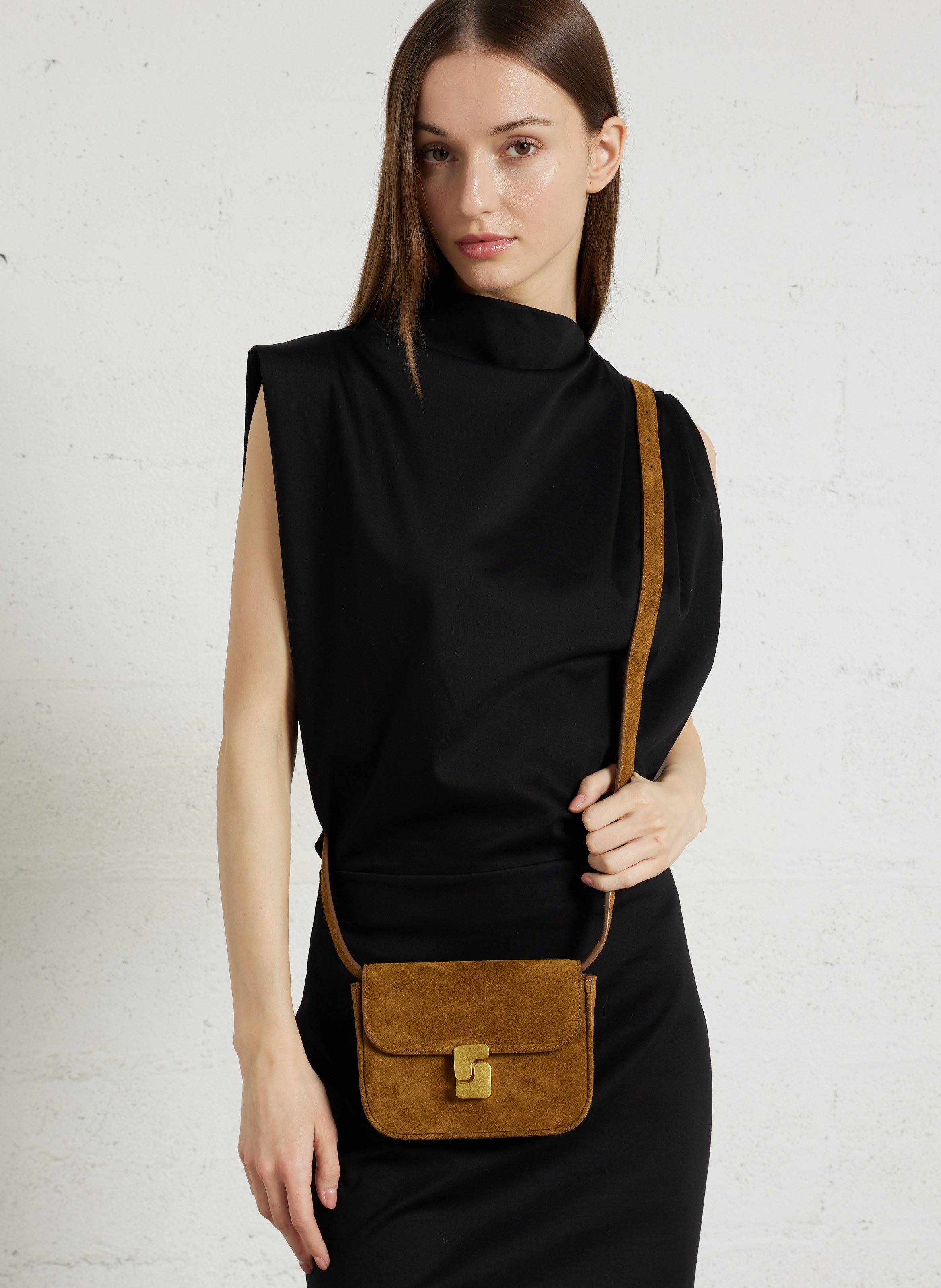 Sac bandoulière en cuir bell SOEUR Marron