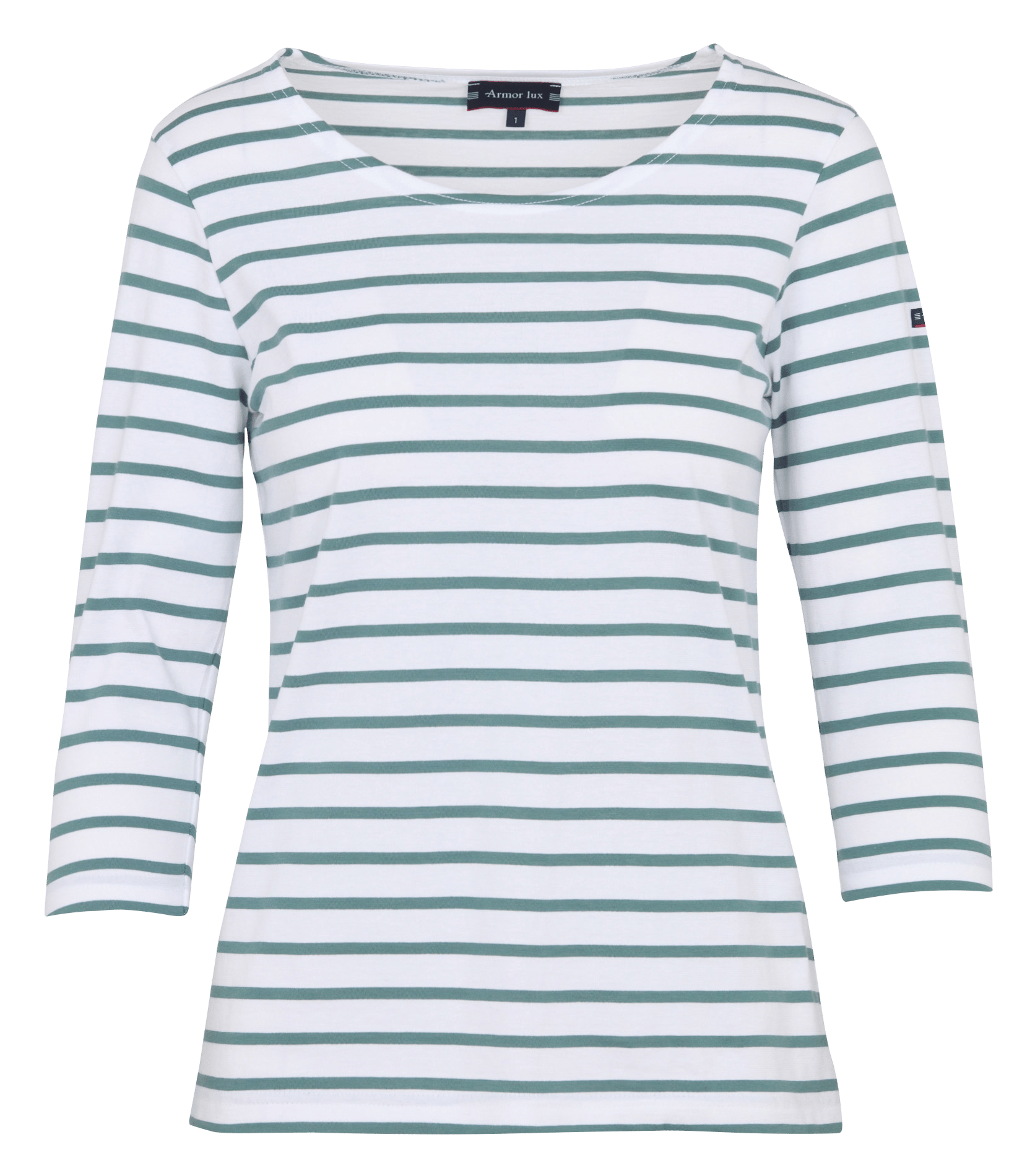 Tee-shirt droit col rond en coton ARMOR-LUX Blanc