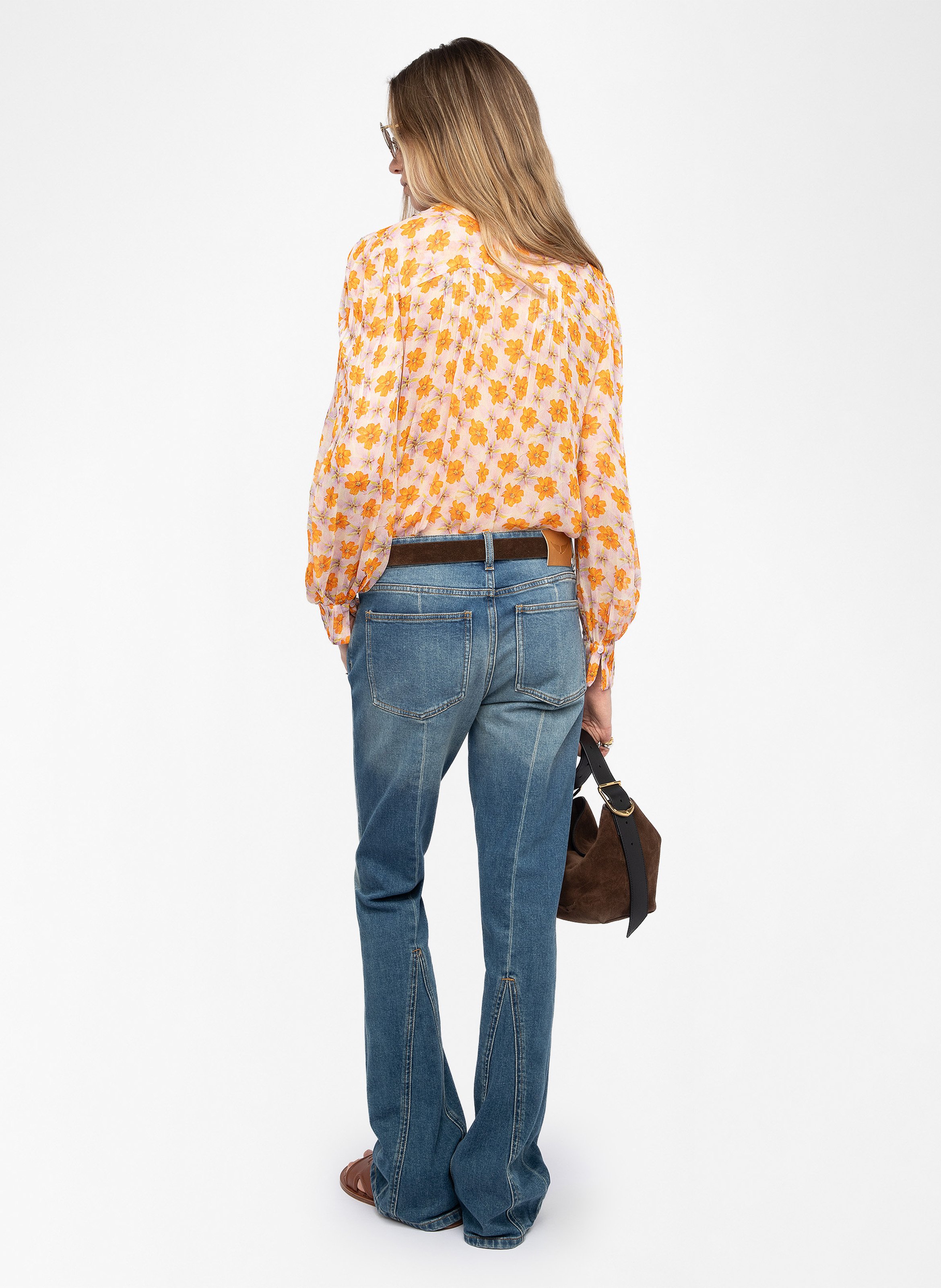 Chemise col rond imprimée timz ZADIG&VOLTAIRE Beige