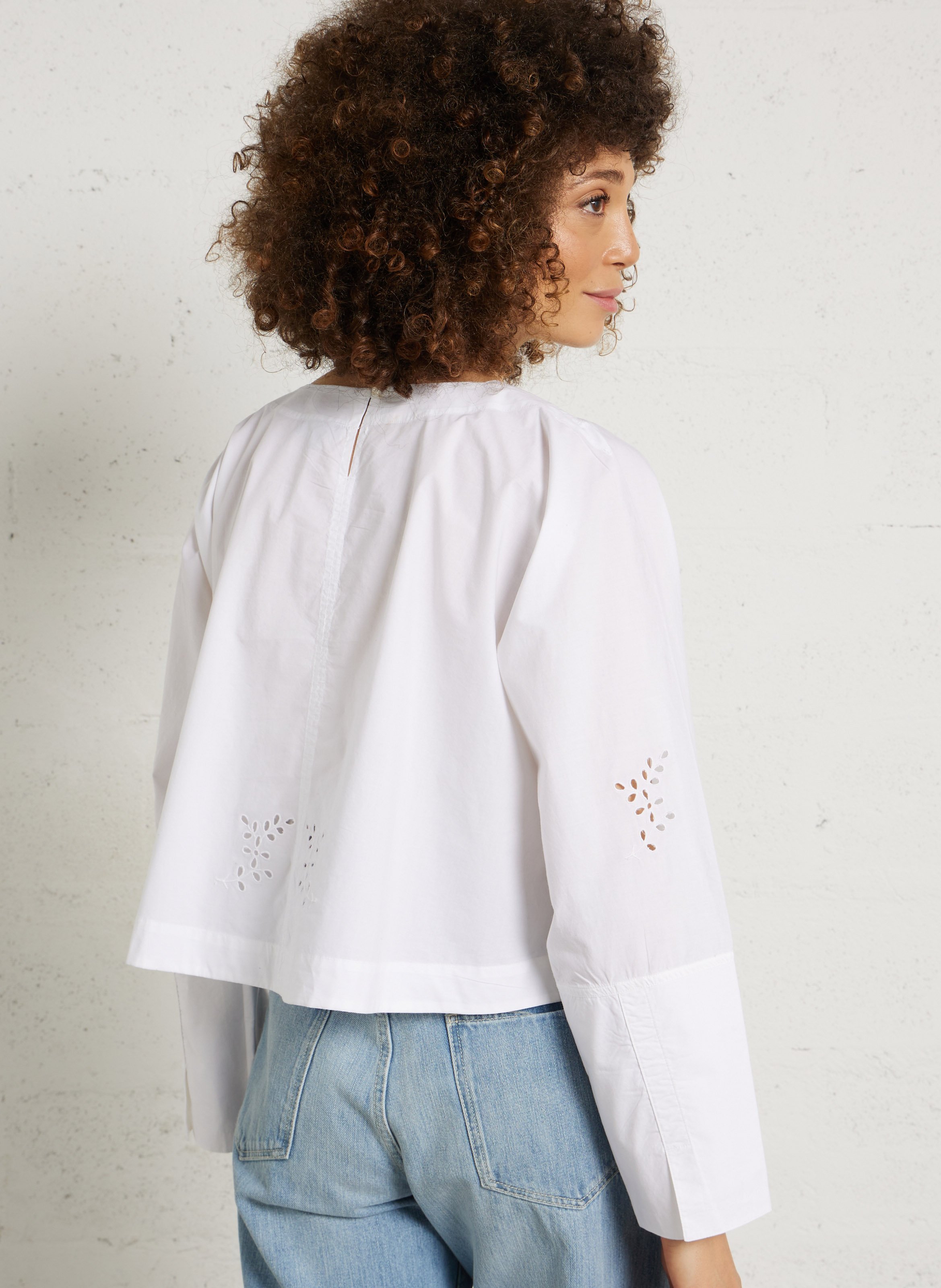 Top col rond en coton hansel SOEUR Blanc