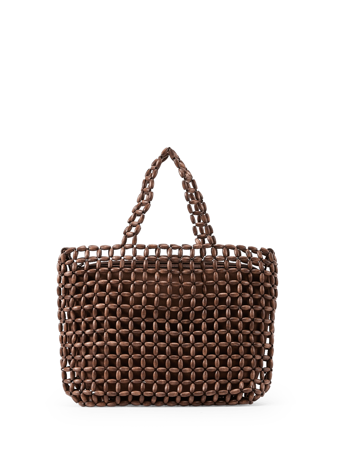 Sac à mains en perle de bois naturel SAISON 1865 Marron