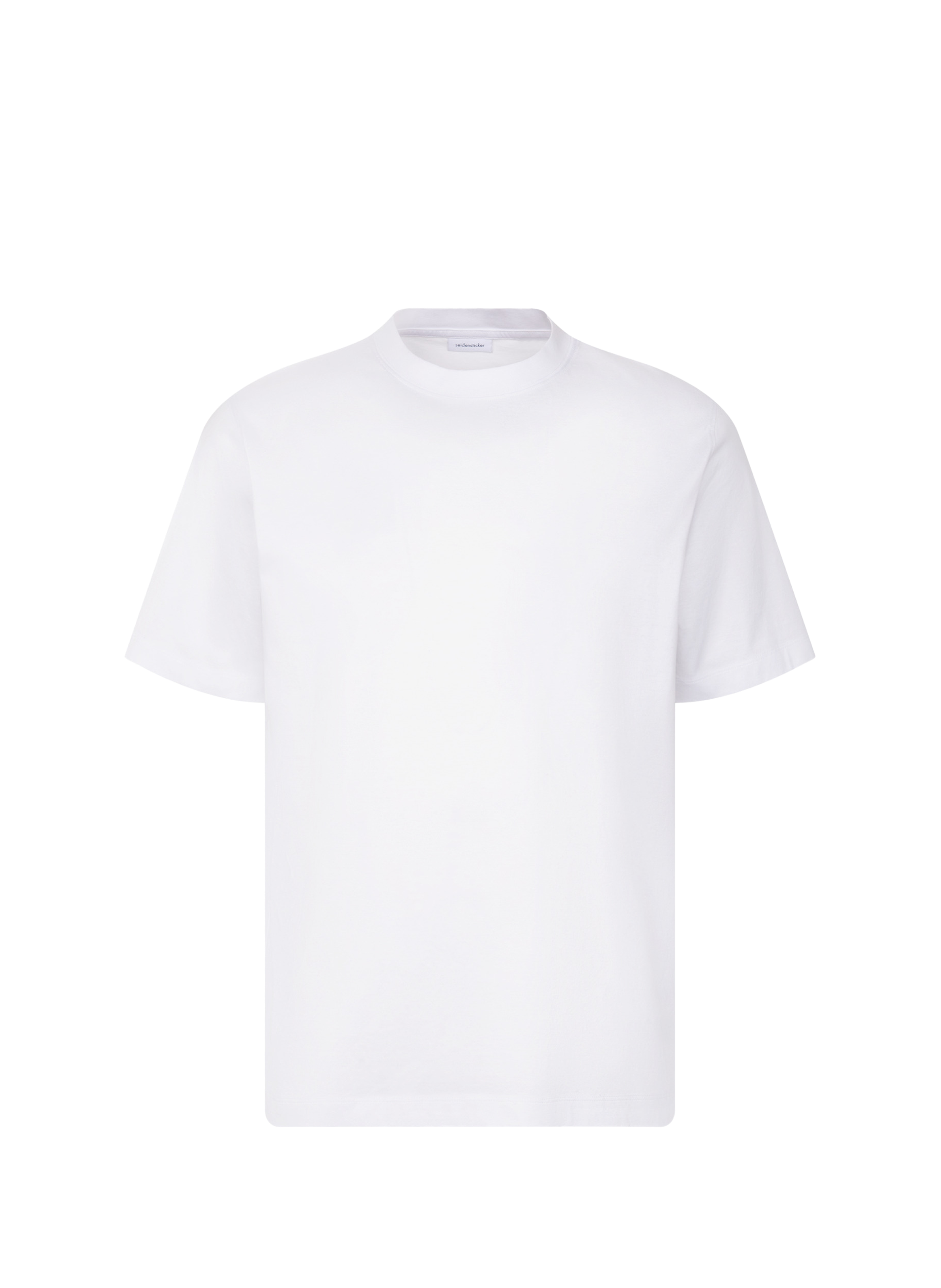 T-shirt uni à col rond en coton mélangé SEIDENSTICKER Blanc