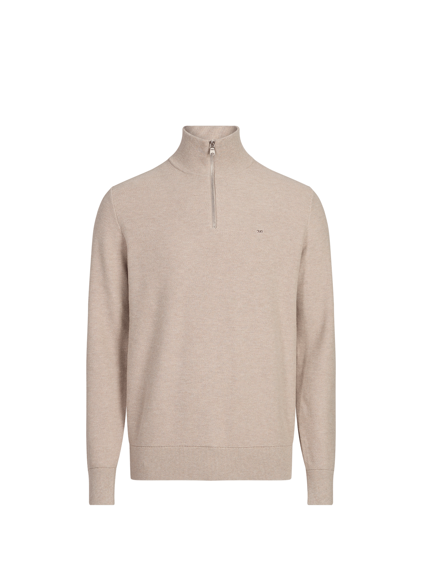Pull col zip en coton EDEN PARK Beige