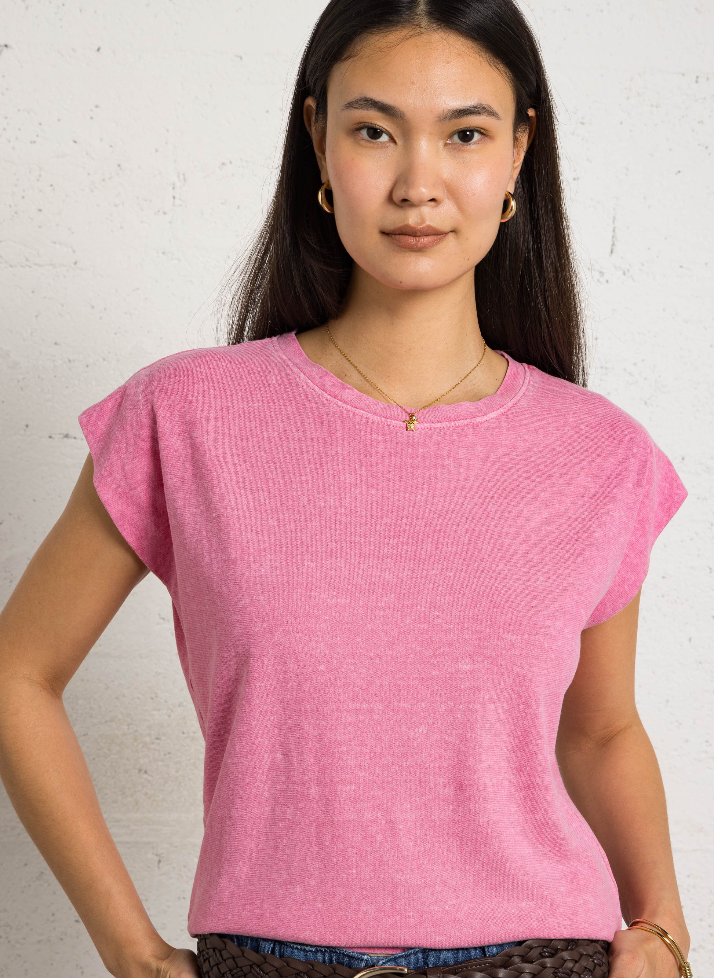 Tee-shirt col rond loic MAISON 123 Rose