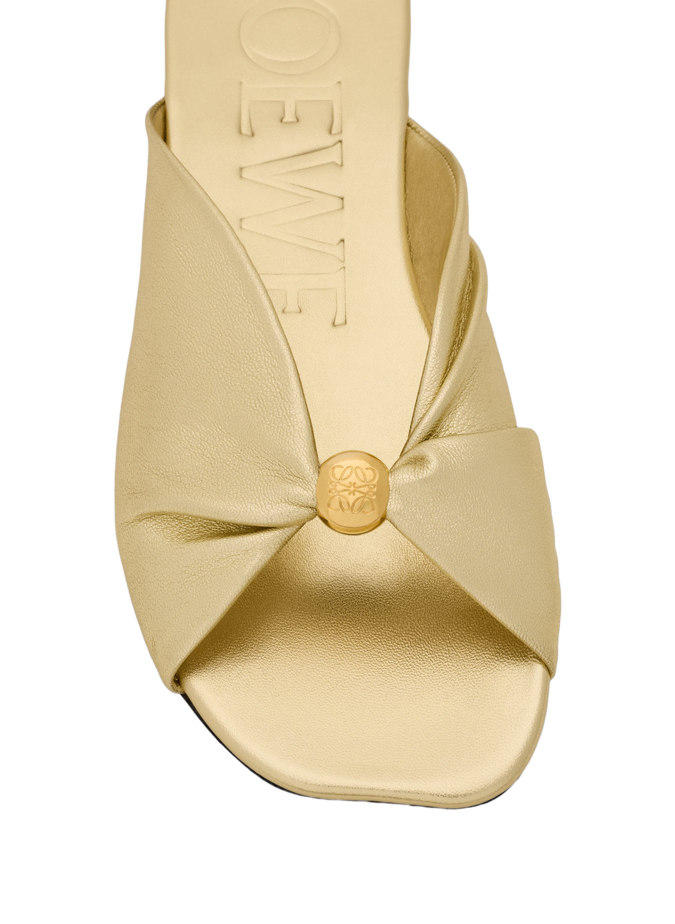 Mules Pebble Soft en cuir d'agneau laminé LOEWE Doré