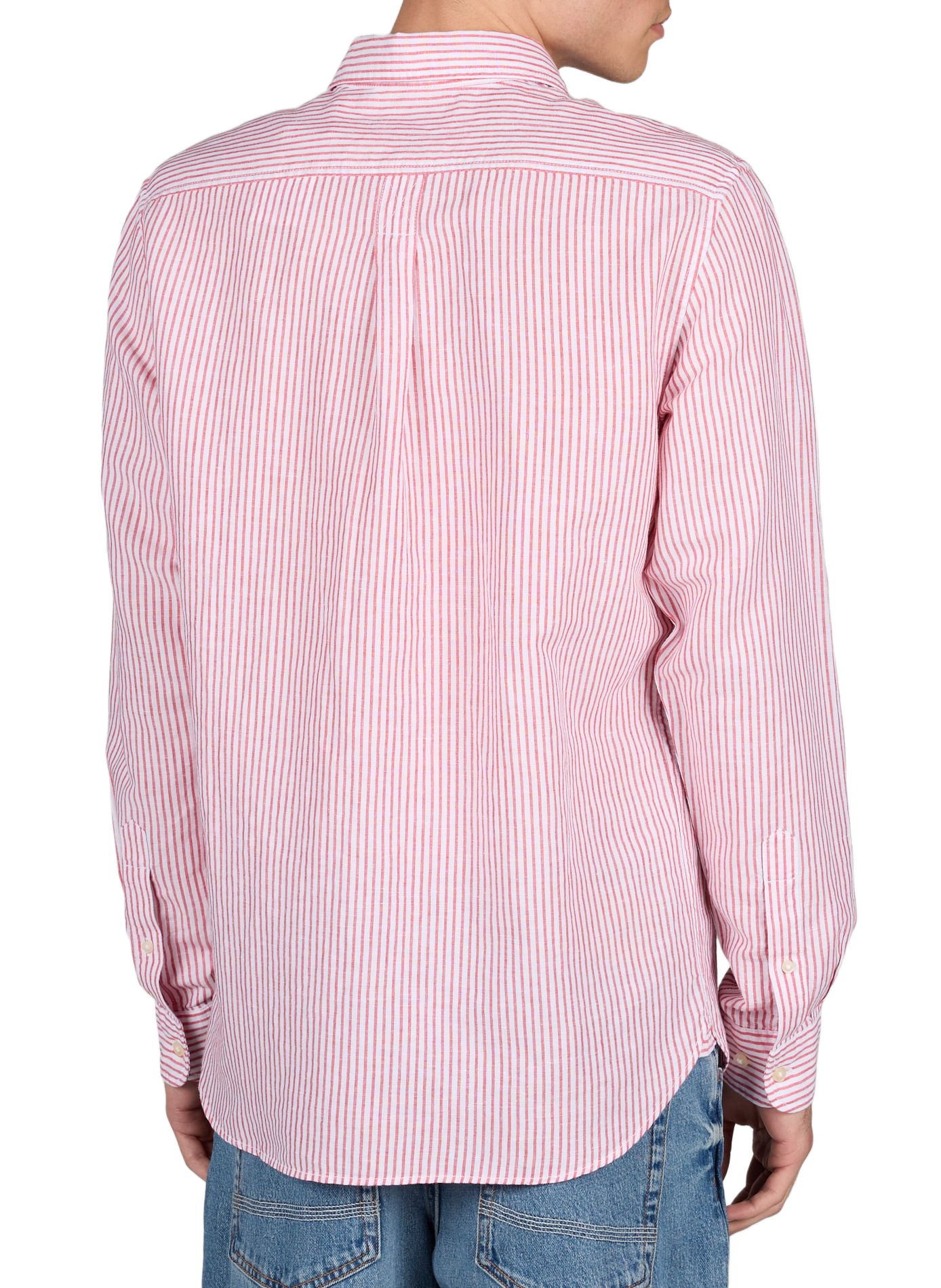 Straight Striped Shirt in Cotton and Linen TIMBERLAND Red