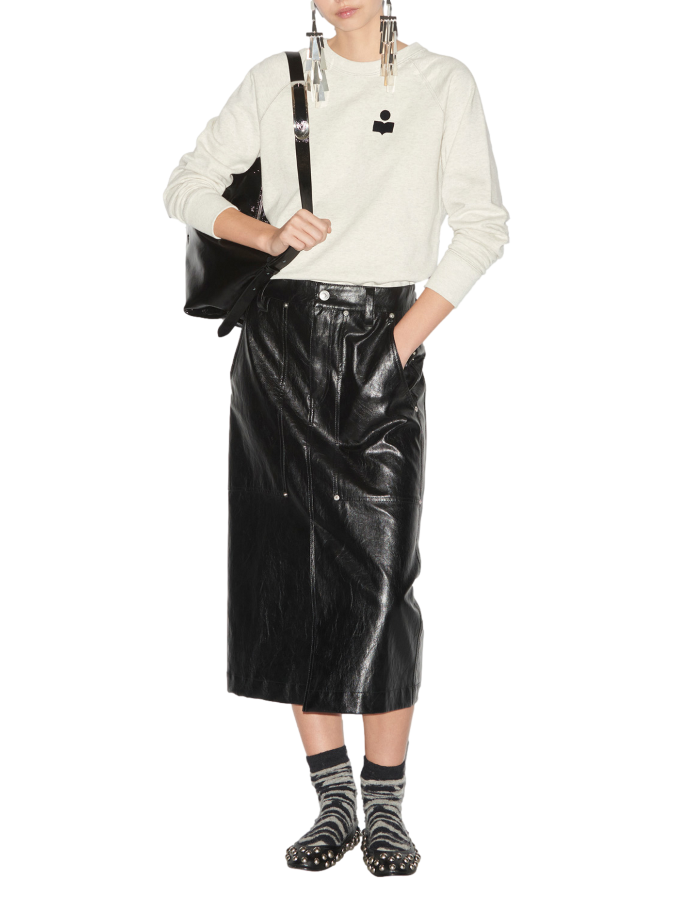 Sweatshirt with cotton logo ISABEL MARANT White