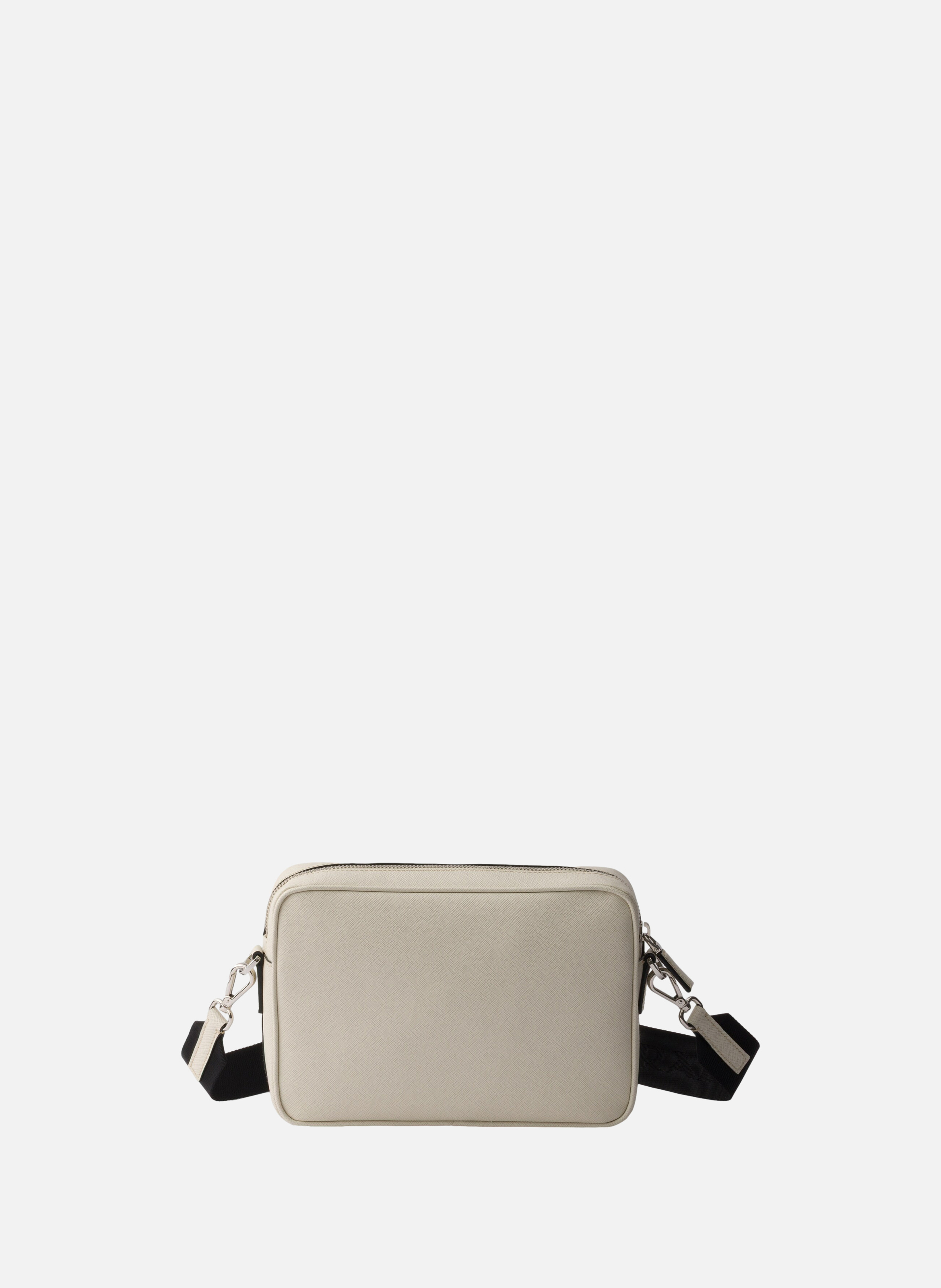 Sac porté épaule en cuir saffiano Beige