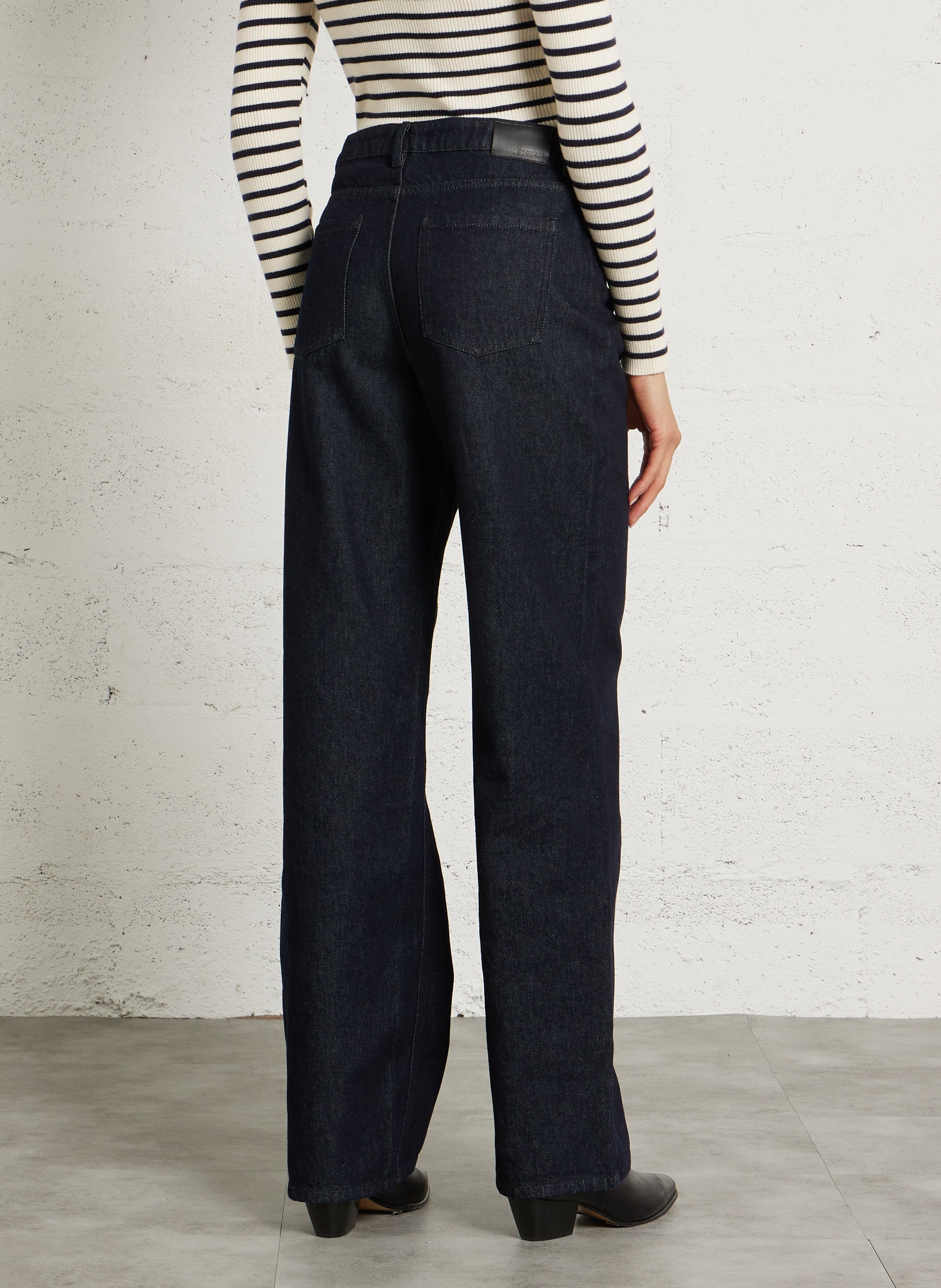 Jean bootcut taille haute en coton livie IKKS Bleu