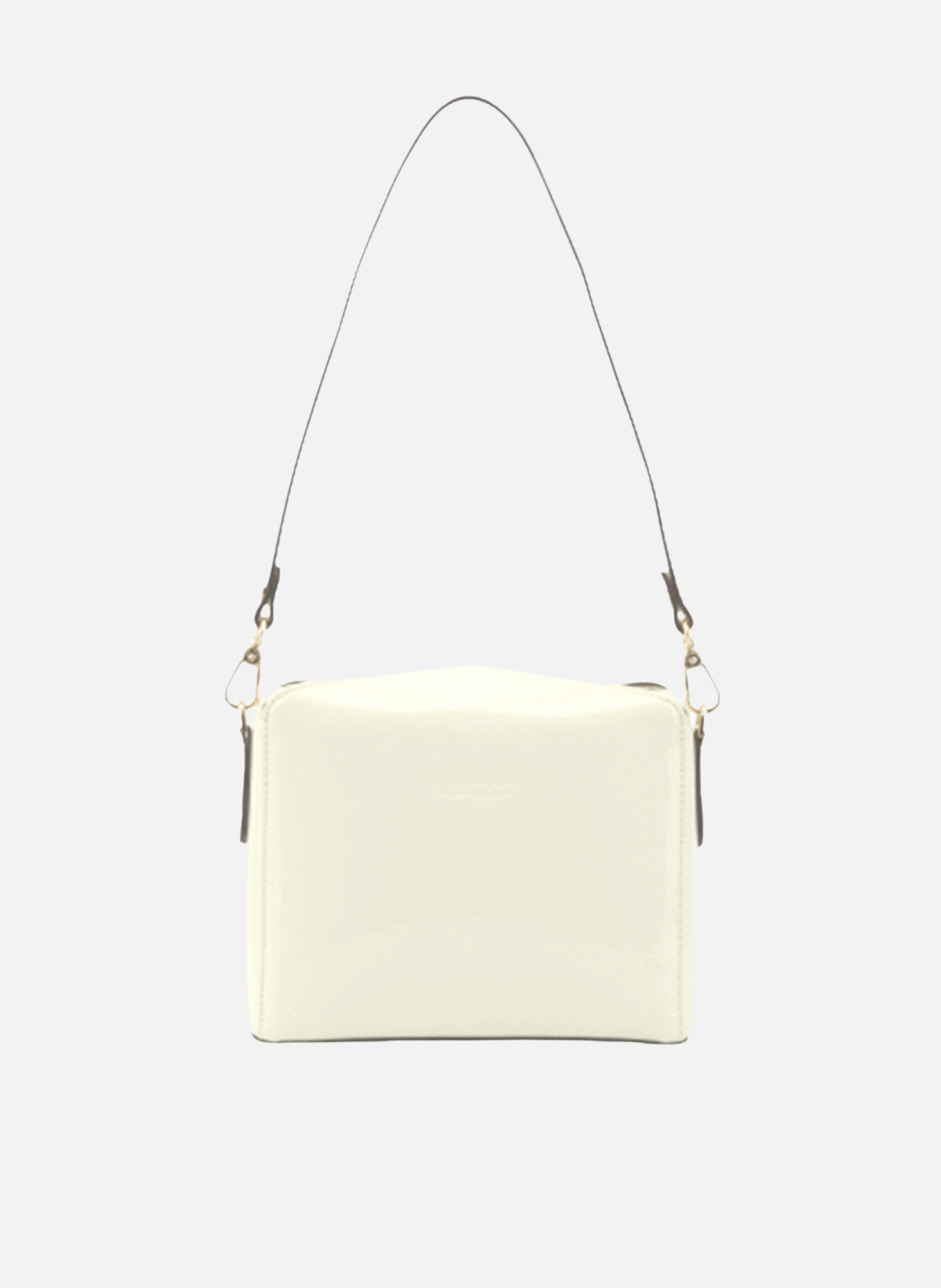 Cassetta vernis | sac porté épaule en cuir de vachette  Blanc