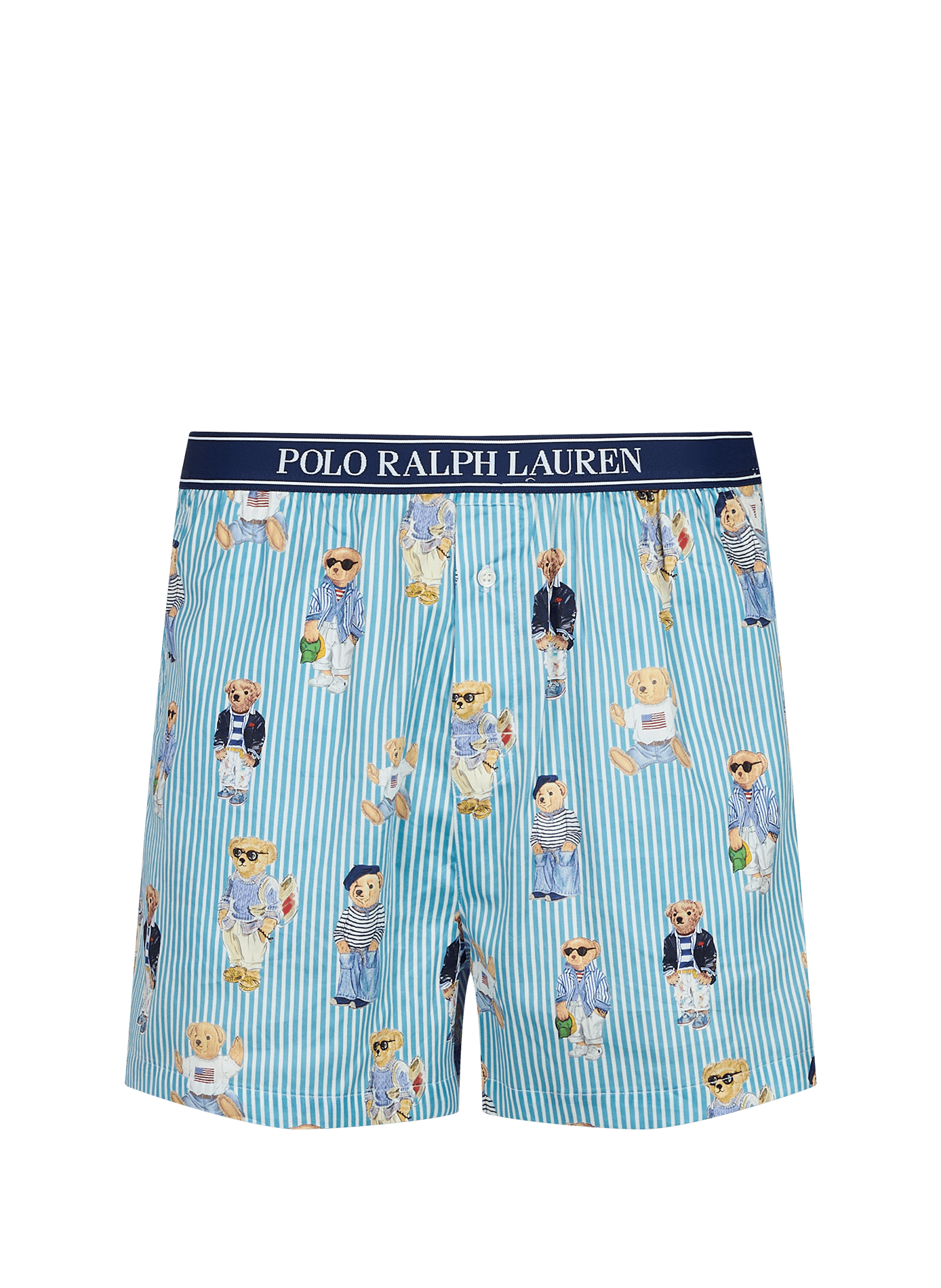 Short de pyjama rayé Iconic Bear en coton POLO RALPH LAUREN Bleu
