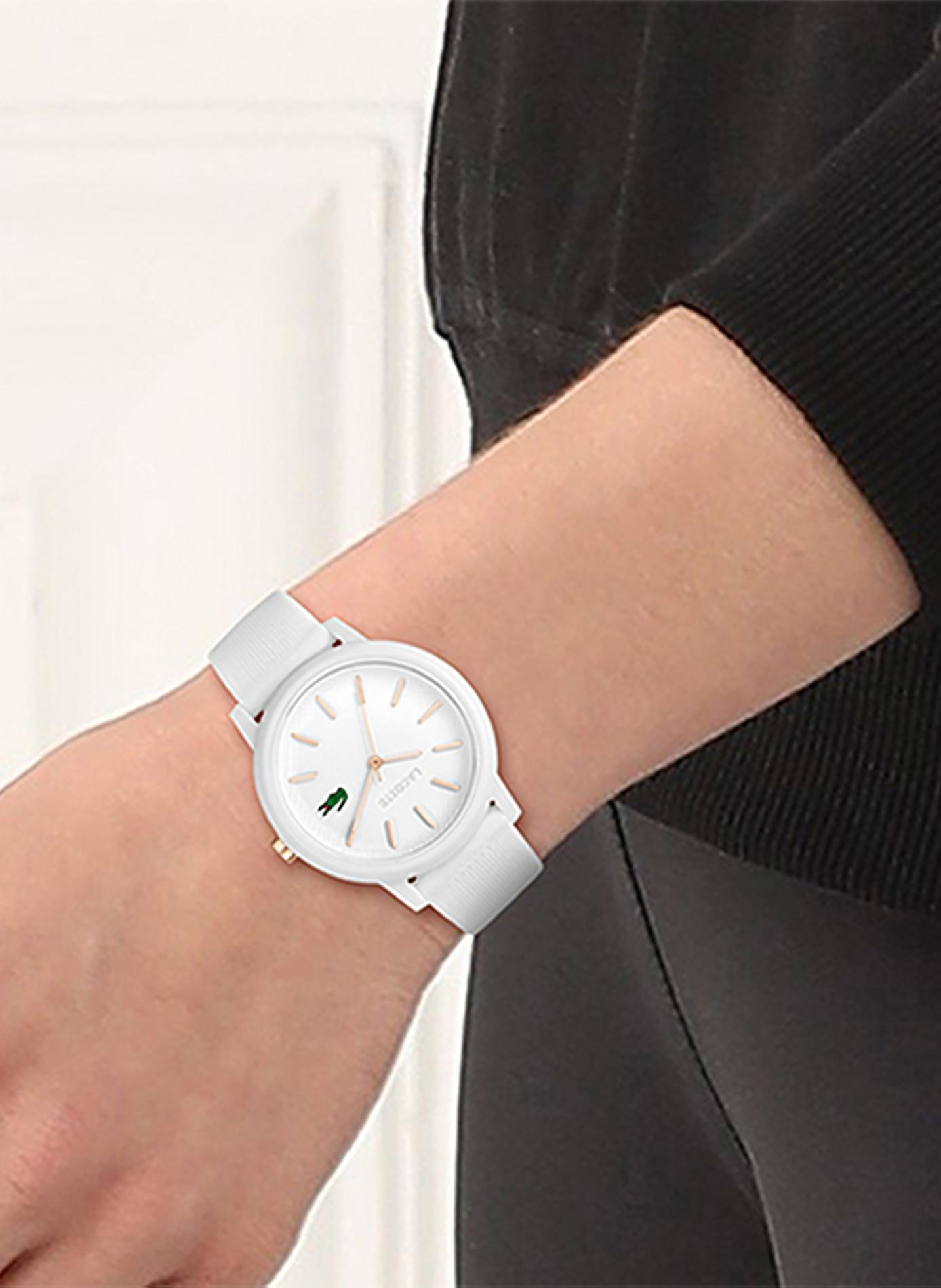 Lacoste 12.12 quartz watch in silicone. LACOSTE White