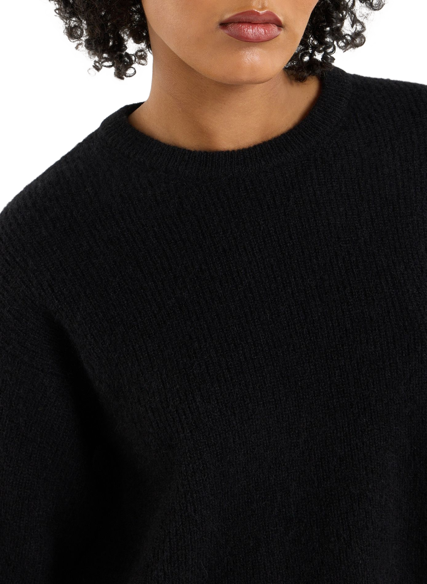 Baylory round neck pullover in blended alpaca wool SAISON 1865 Black