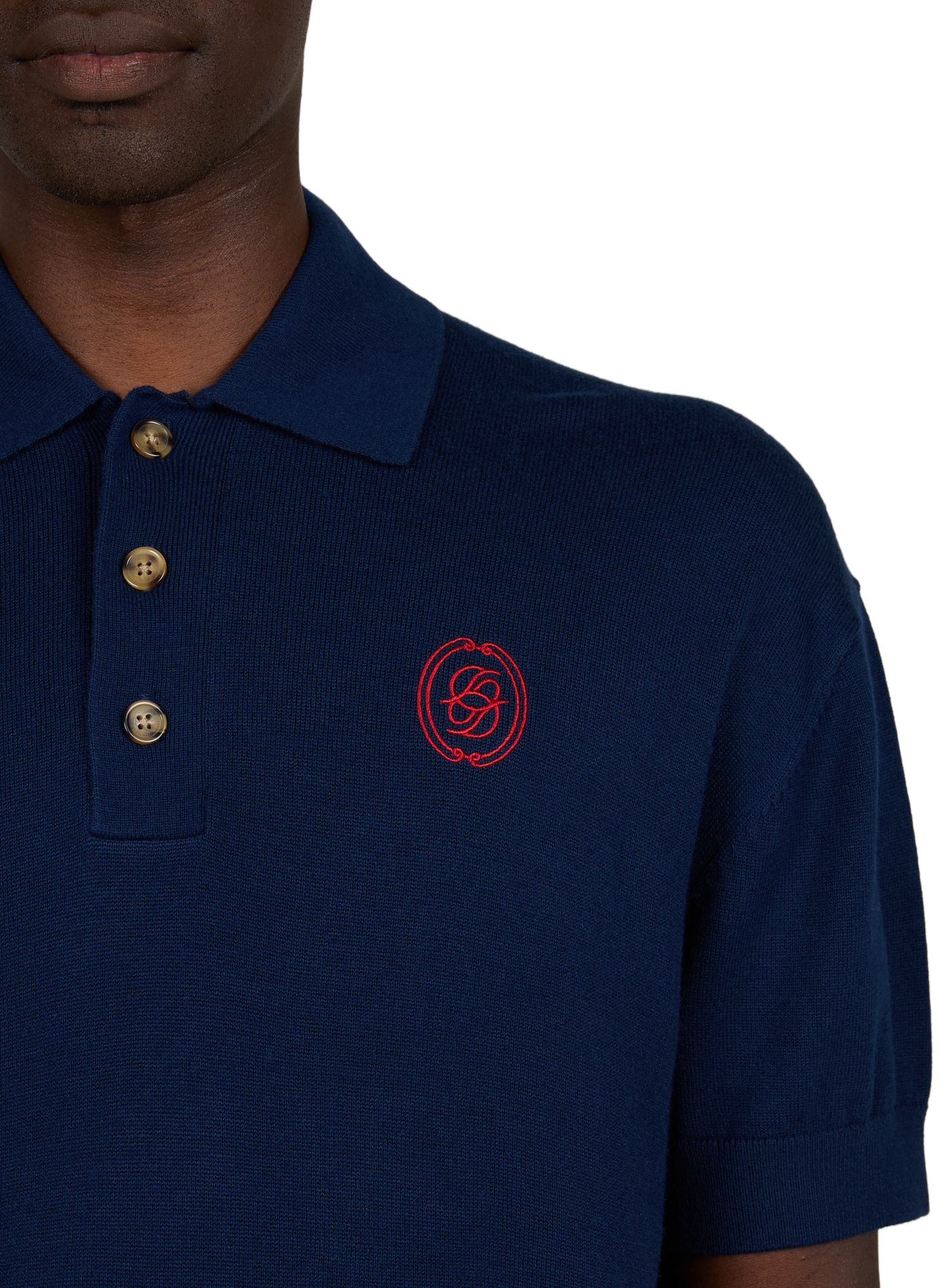 Straight knit polo DROLE DE MONSIEUR Blue