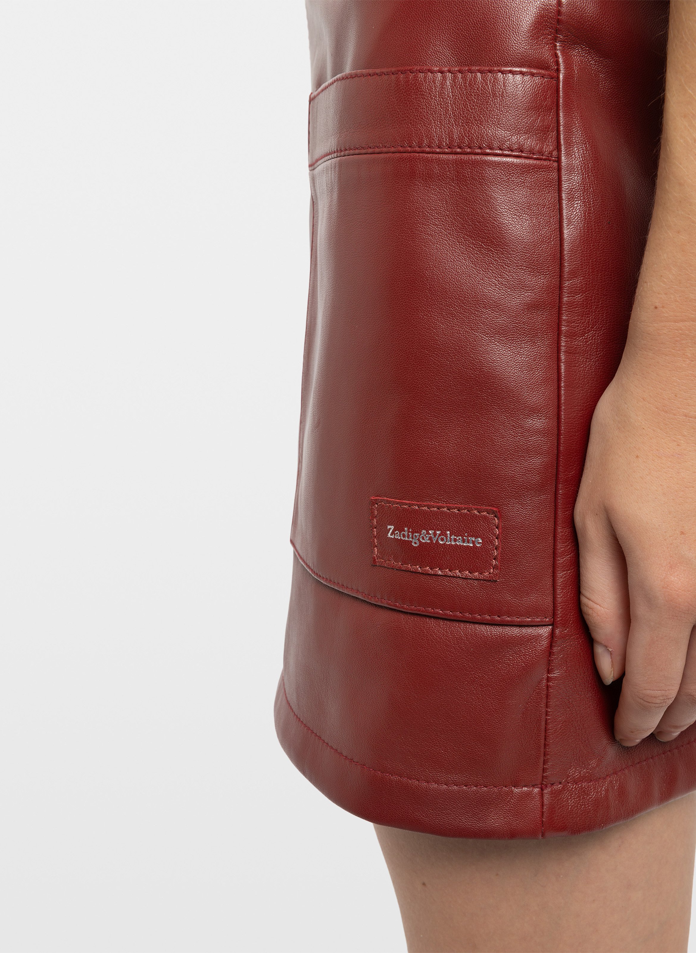 Korte leren rok in geel ZADIG&VOLTAIRE Rood