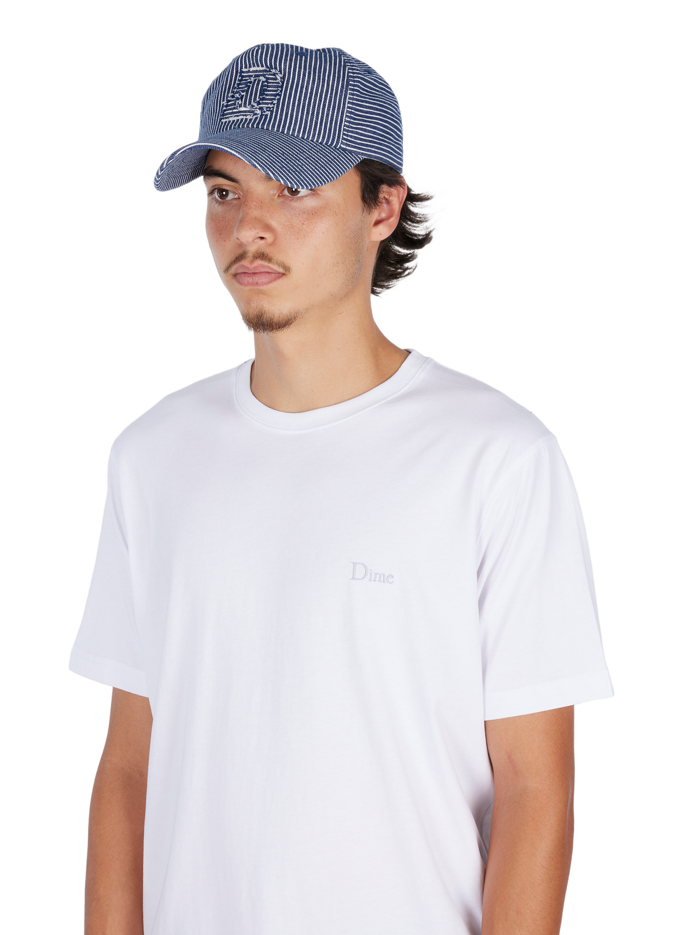 Striped cotton baseball cap DIME Blue