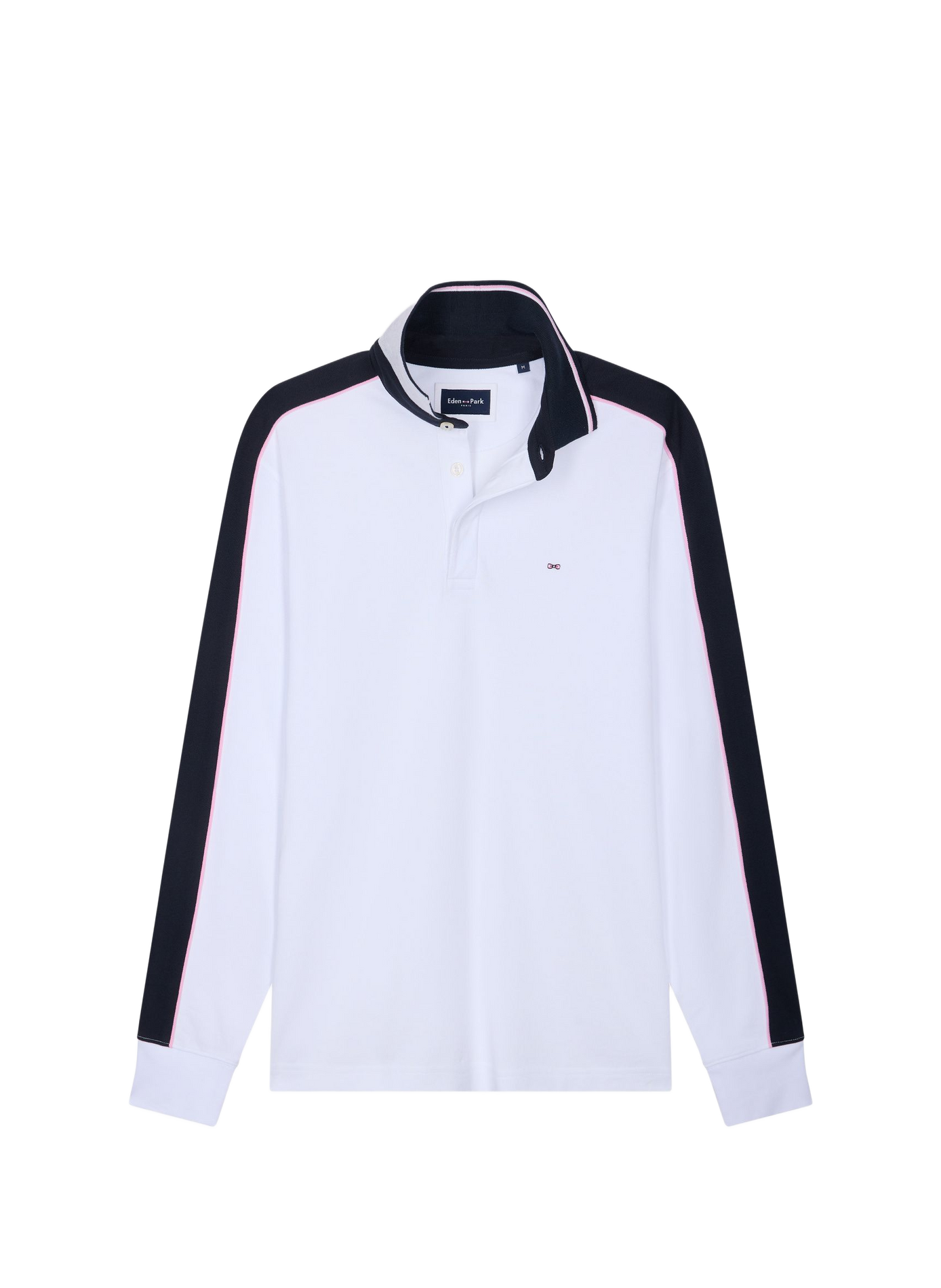 Polo manches longues en coton EDEN PARK White