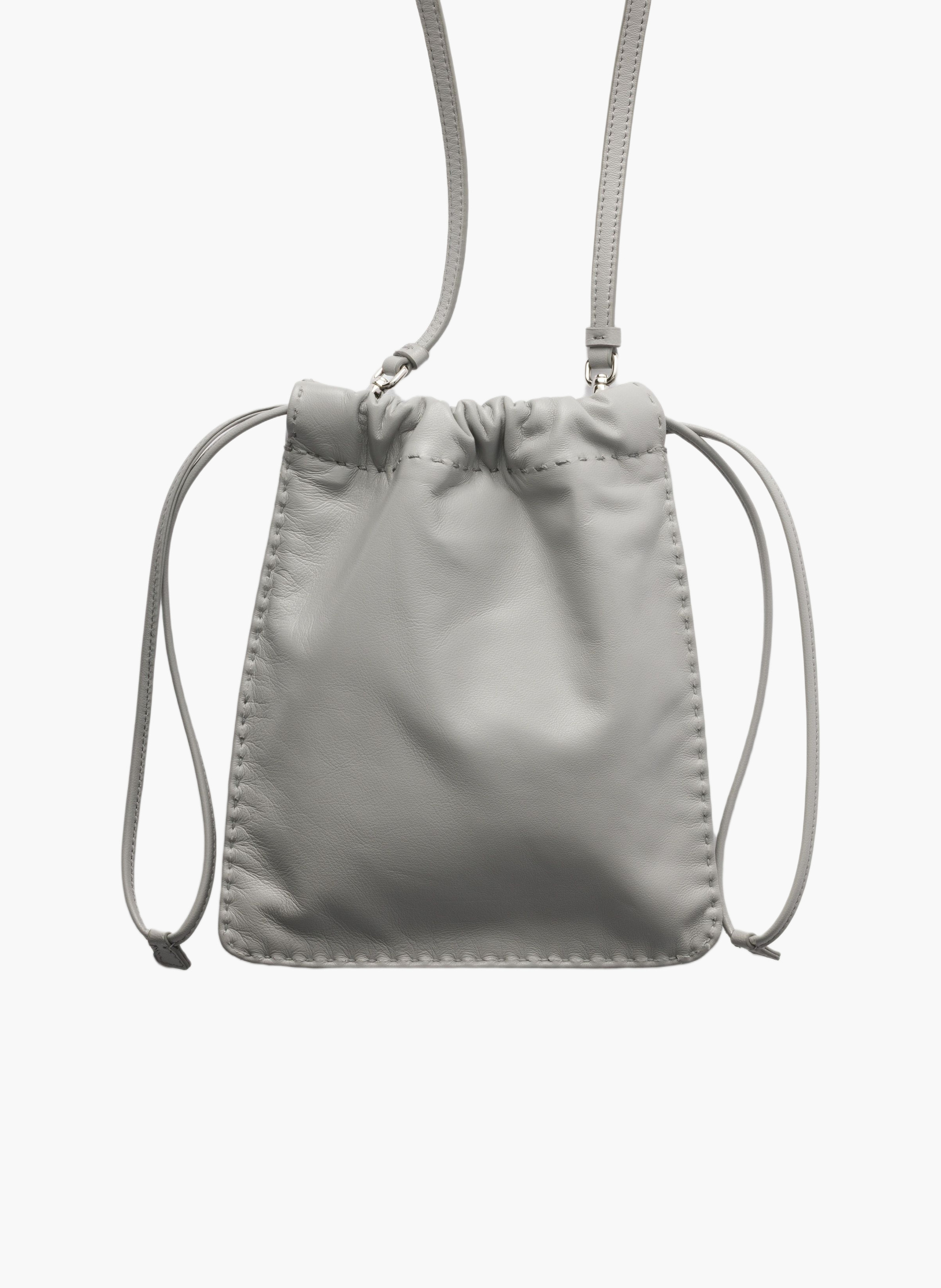 Pochette pour smartphone en cuir nappa PRADA Gris