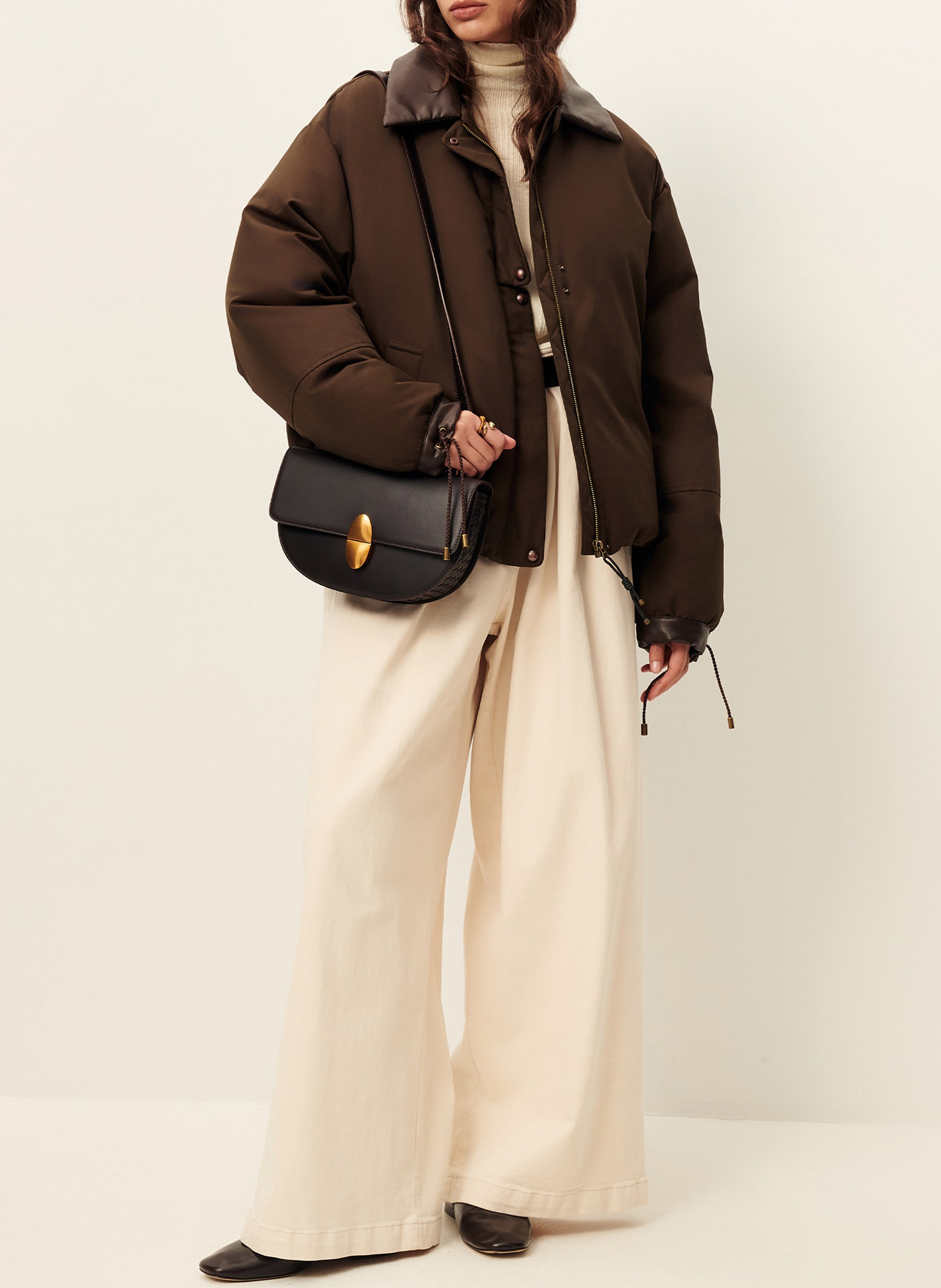 Manteau ample zippé uni livingcold SESSUN Kaki