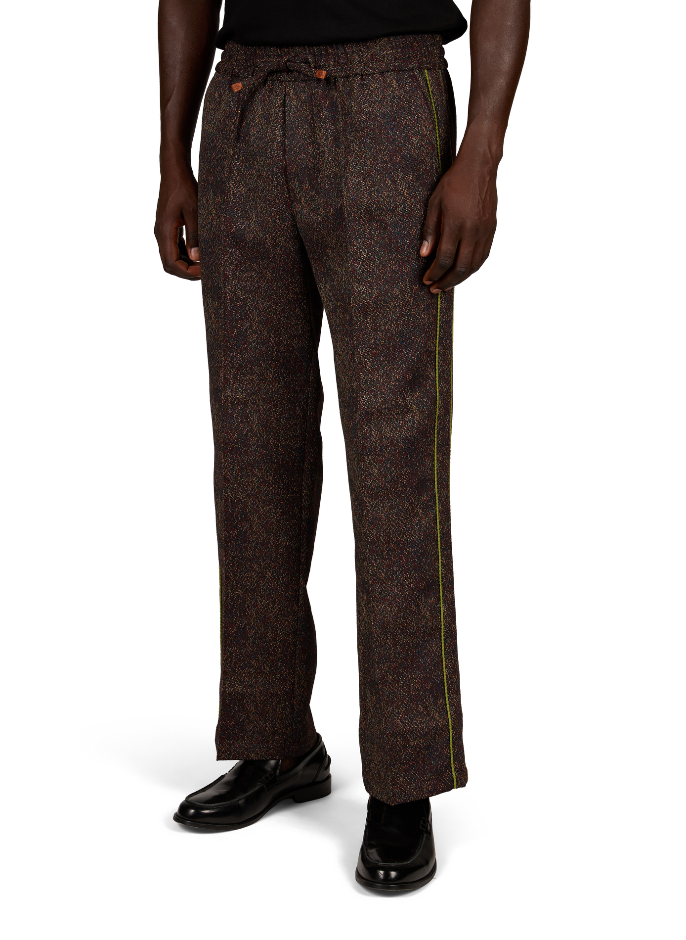 Elasticated jacquard straight-leg trousers DROLE DE MONSIEUR Multicolour