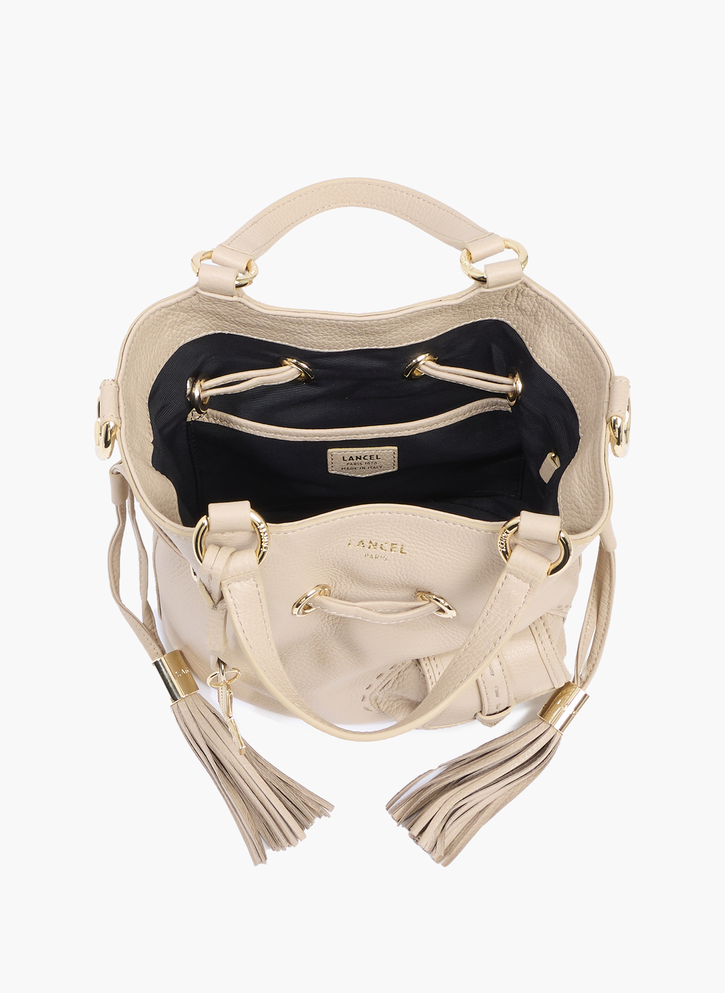 Sac seau s premier flirt de lancel en cuir LANCEL Beige
