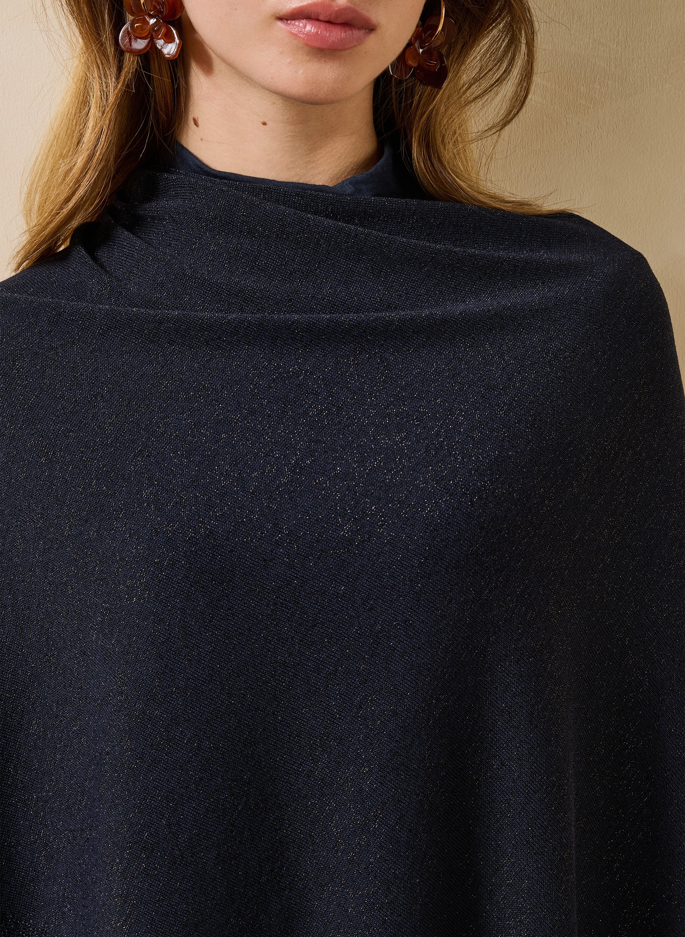 Poncho met iriserende glans LA FEE MARABOUTEE Blauw