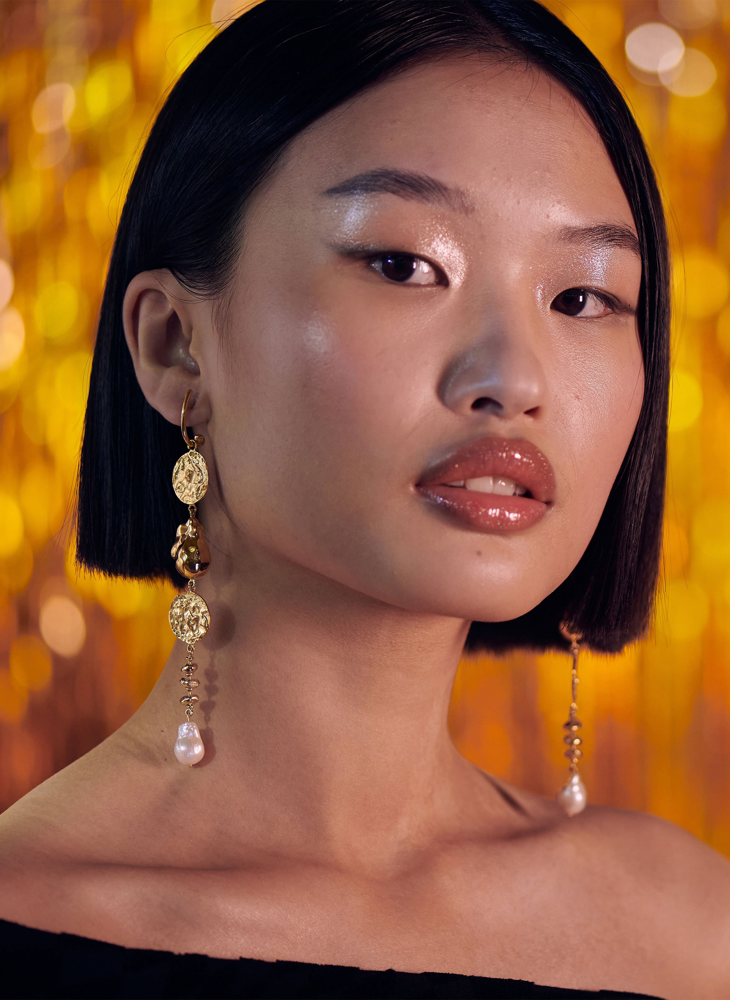 Boucles d'oreille Pandaia plaquées or