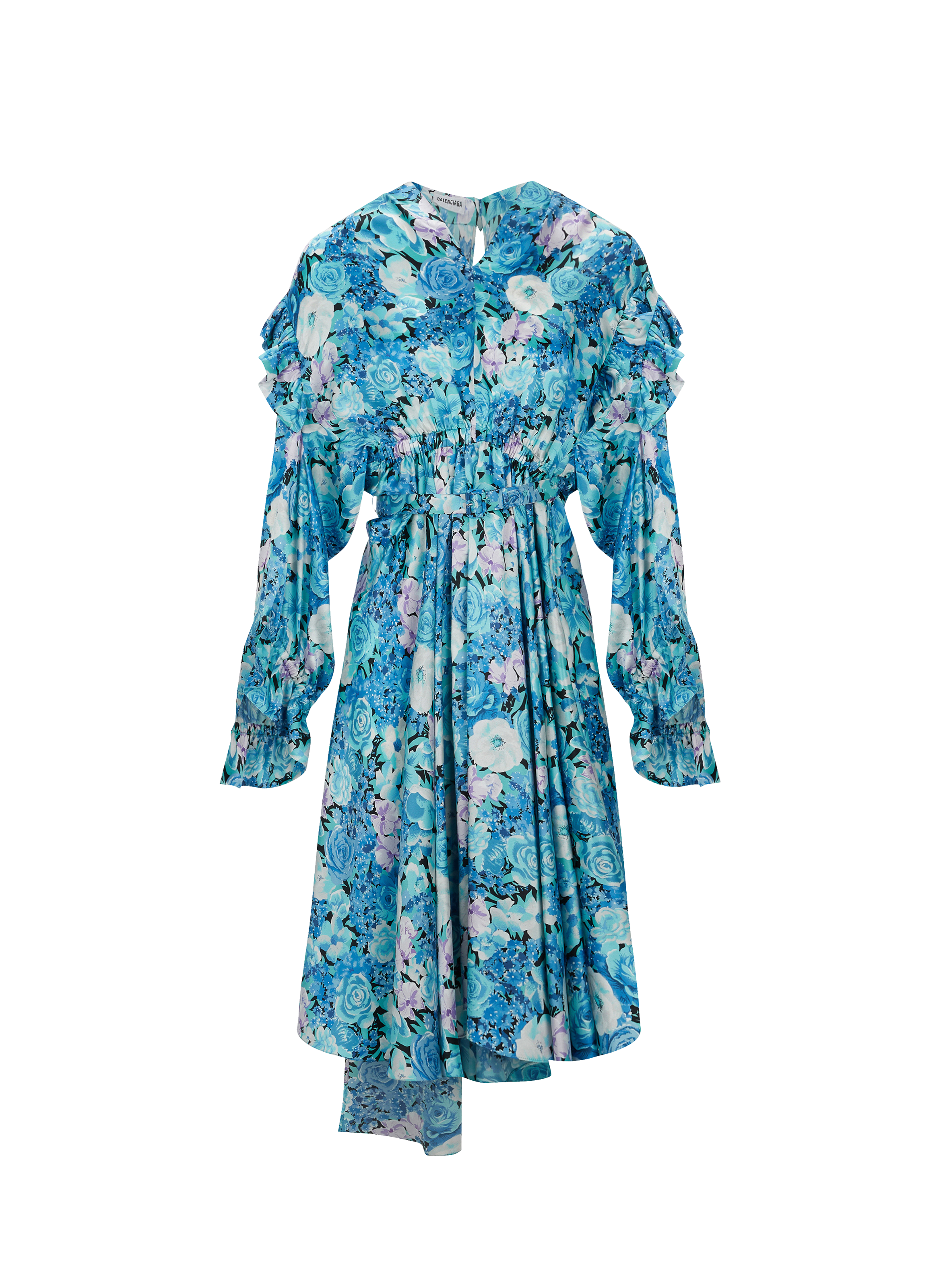 Robe Twisted Ruffle en soie