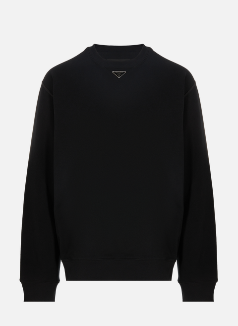 Sweatshirt en coton  NoirPRADA 