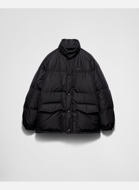 Doudoune longue en re-nylon Noir by PRADA PRADA Doudoune longue en re-nylon Noir